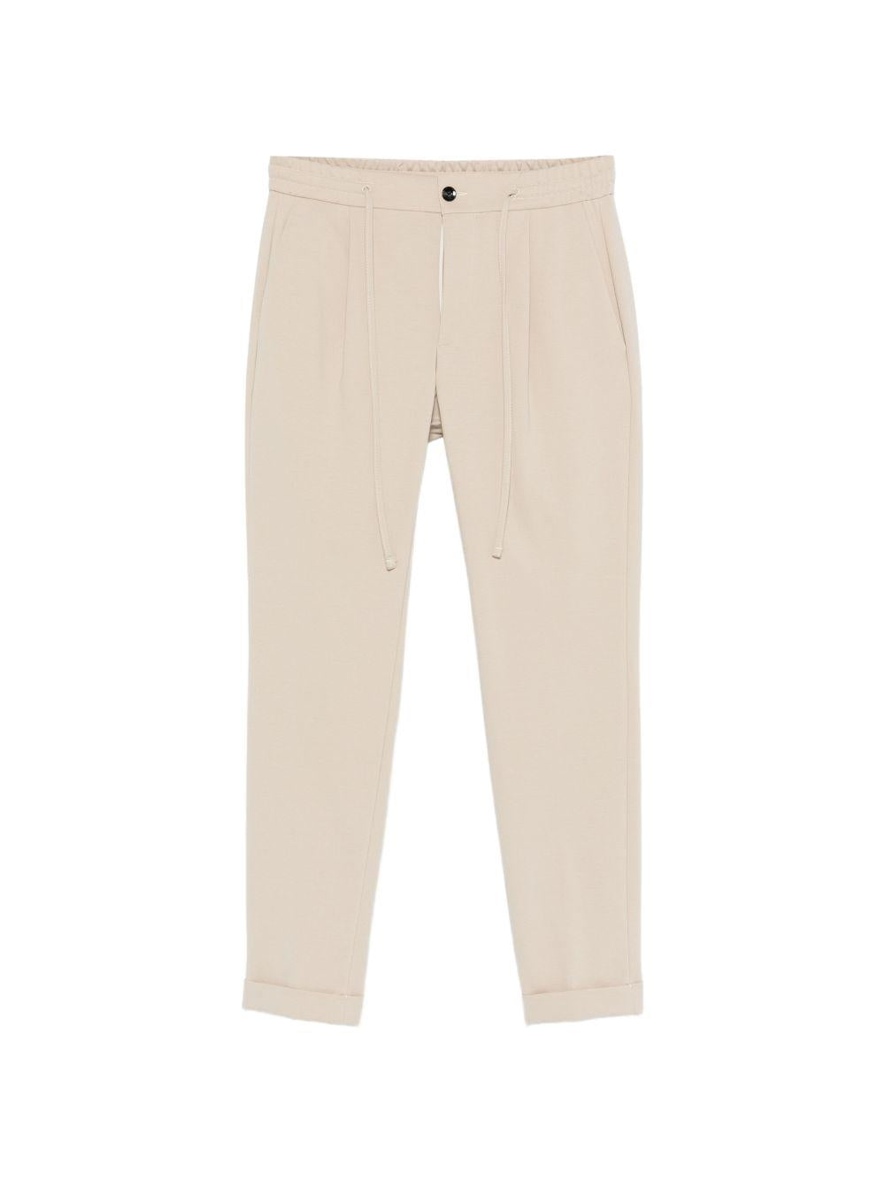 MICHAEL COAL Pantaloni Johnny in cotone beige con elastico 
