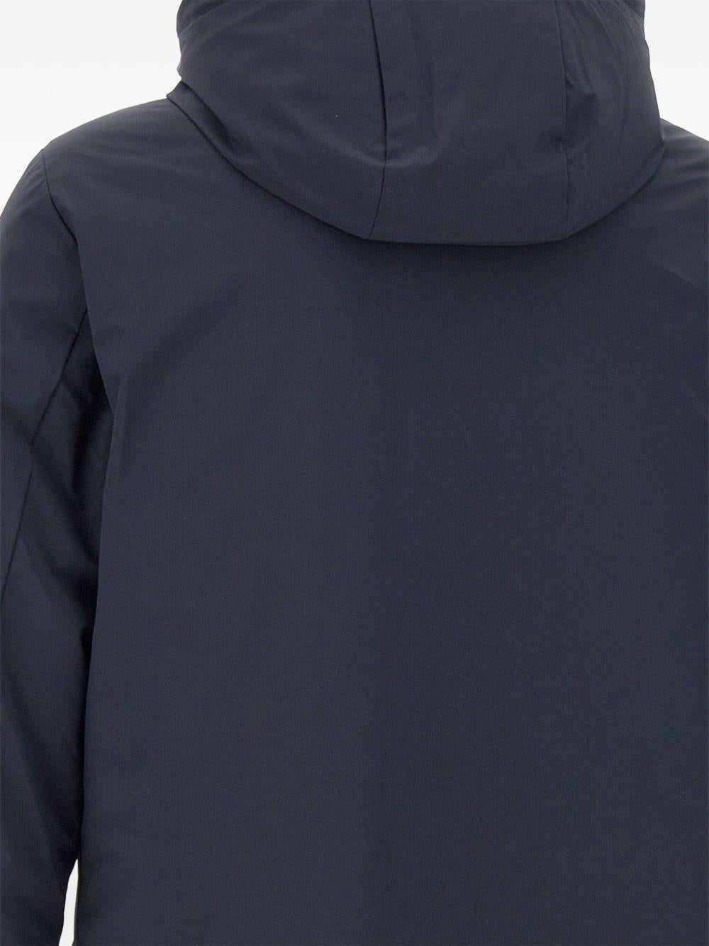 WOOLRICH Parka blu navy con cappuccio 