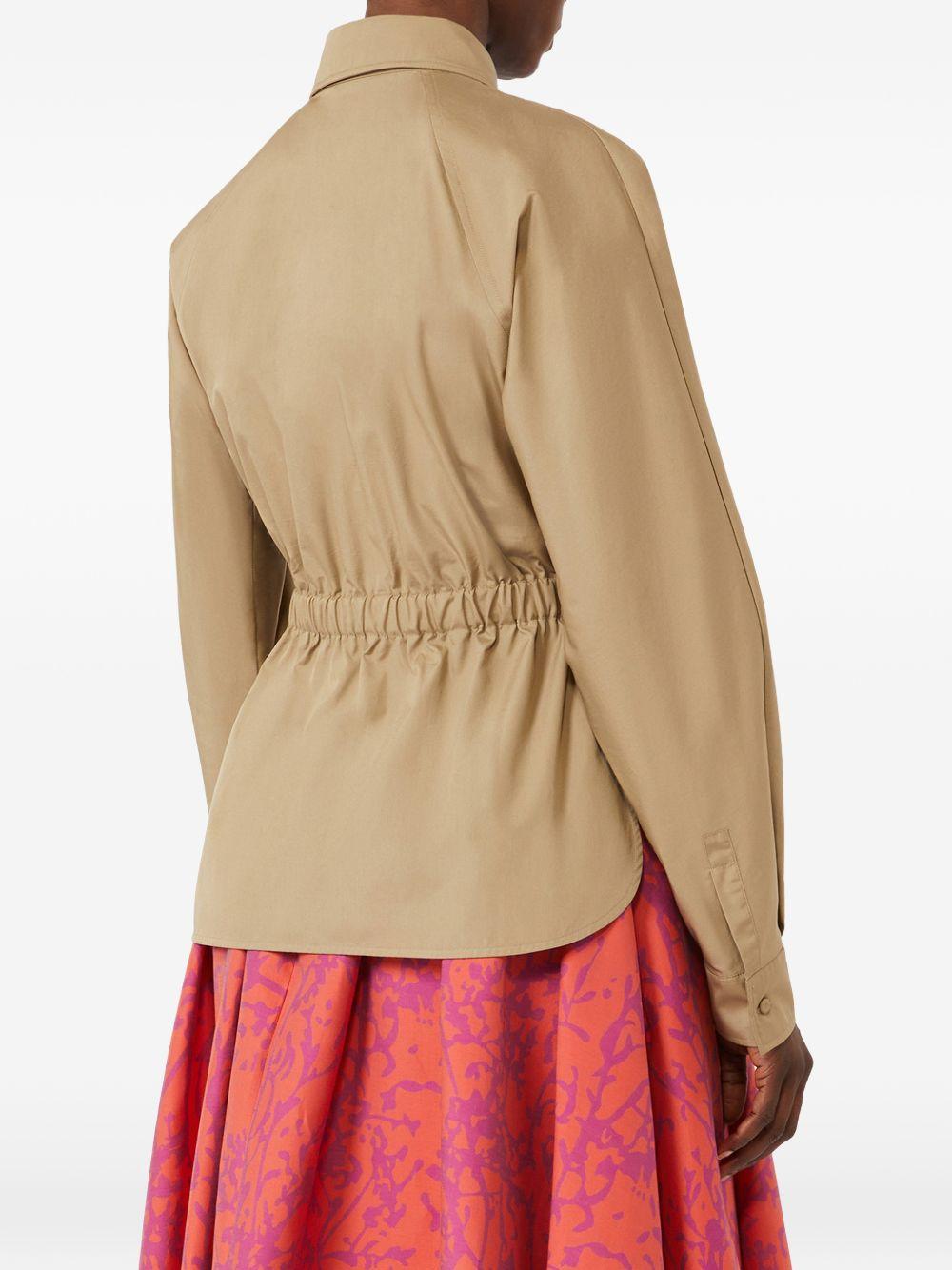 MAX MARA Camicia Tazzina in cotone beige con elastico 