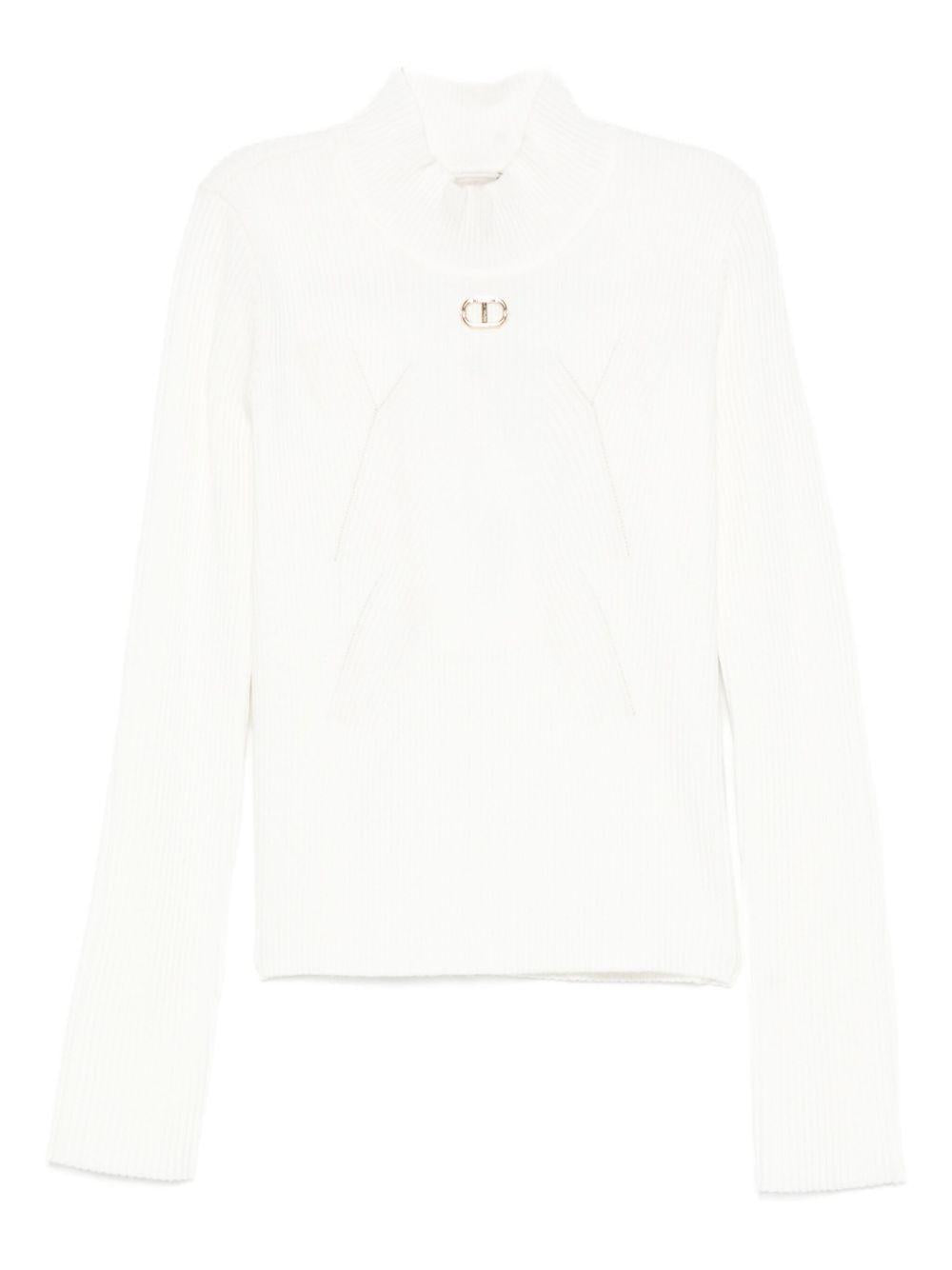 TWINSET Maglia a collo alto con logo 