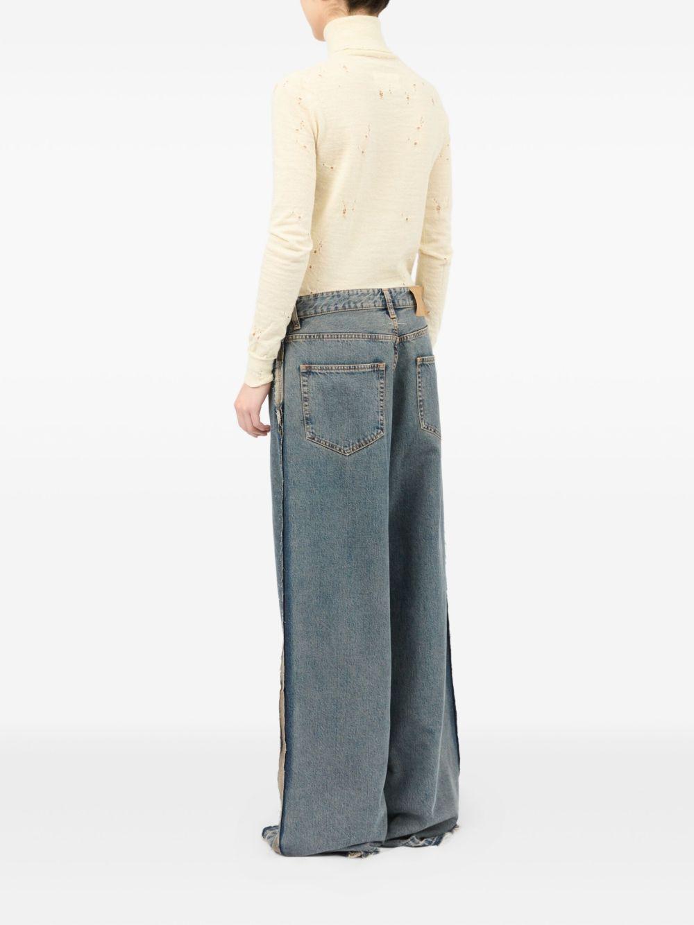 MM6 MAISON MARGIELA Jeans wide leg con cuciture in vista 
