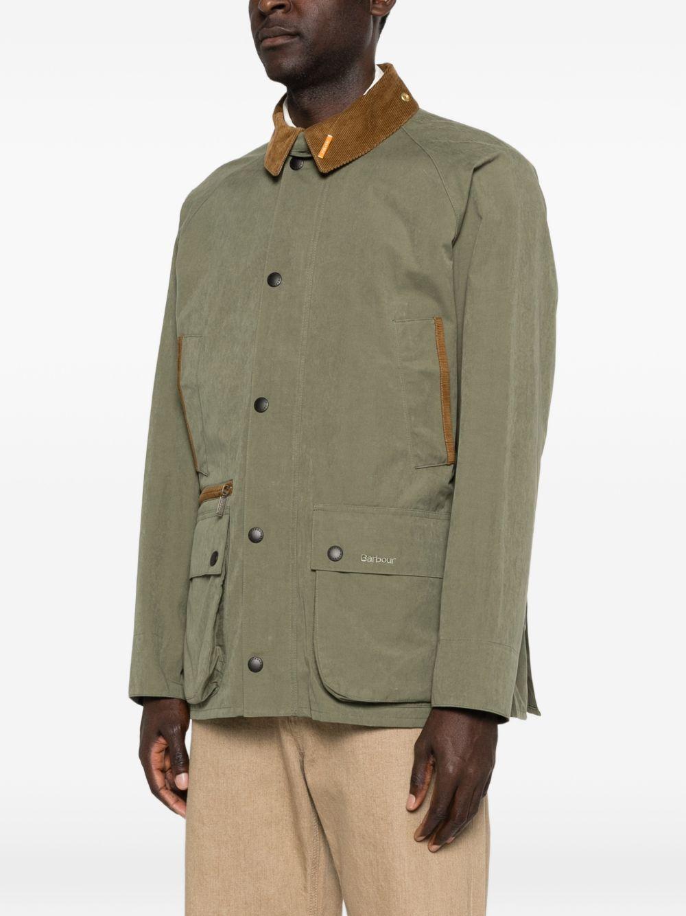 BARBOUR Giacca Icons verde con colletto a coste 