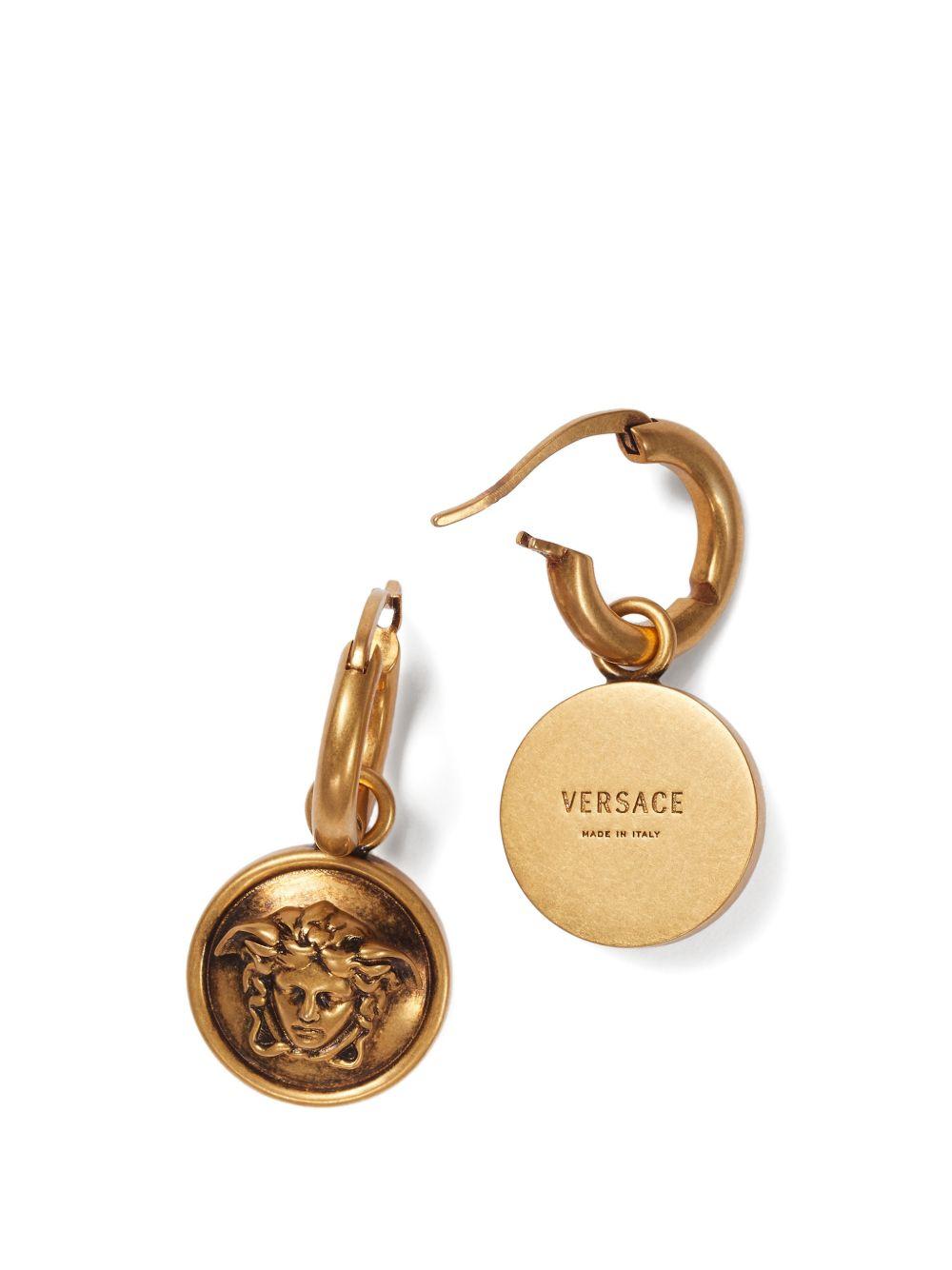 VERSACE Orecchini pendenti con Medusa 3D finitura antique 