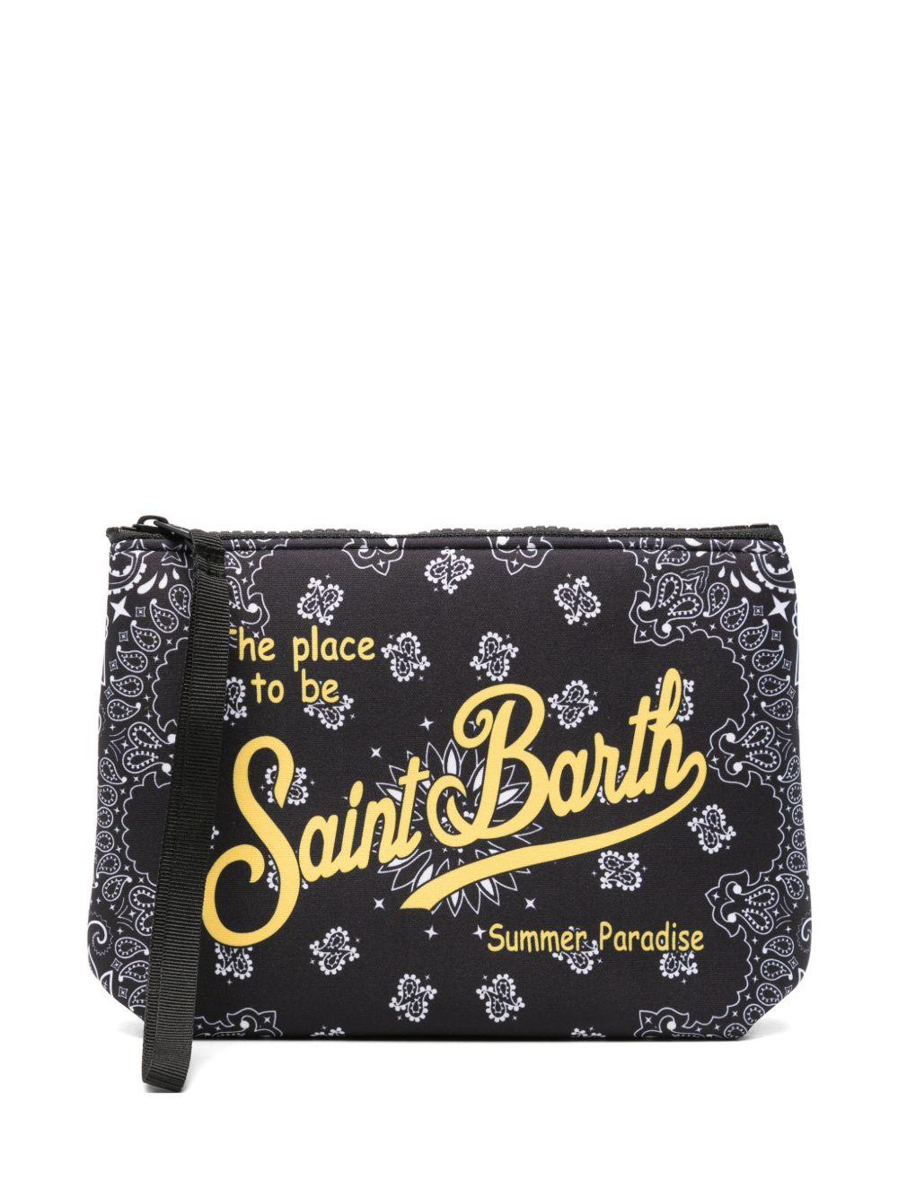 MC2 SAINT BARTH Pochette Aline blu notte con stampa paisley 