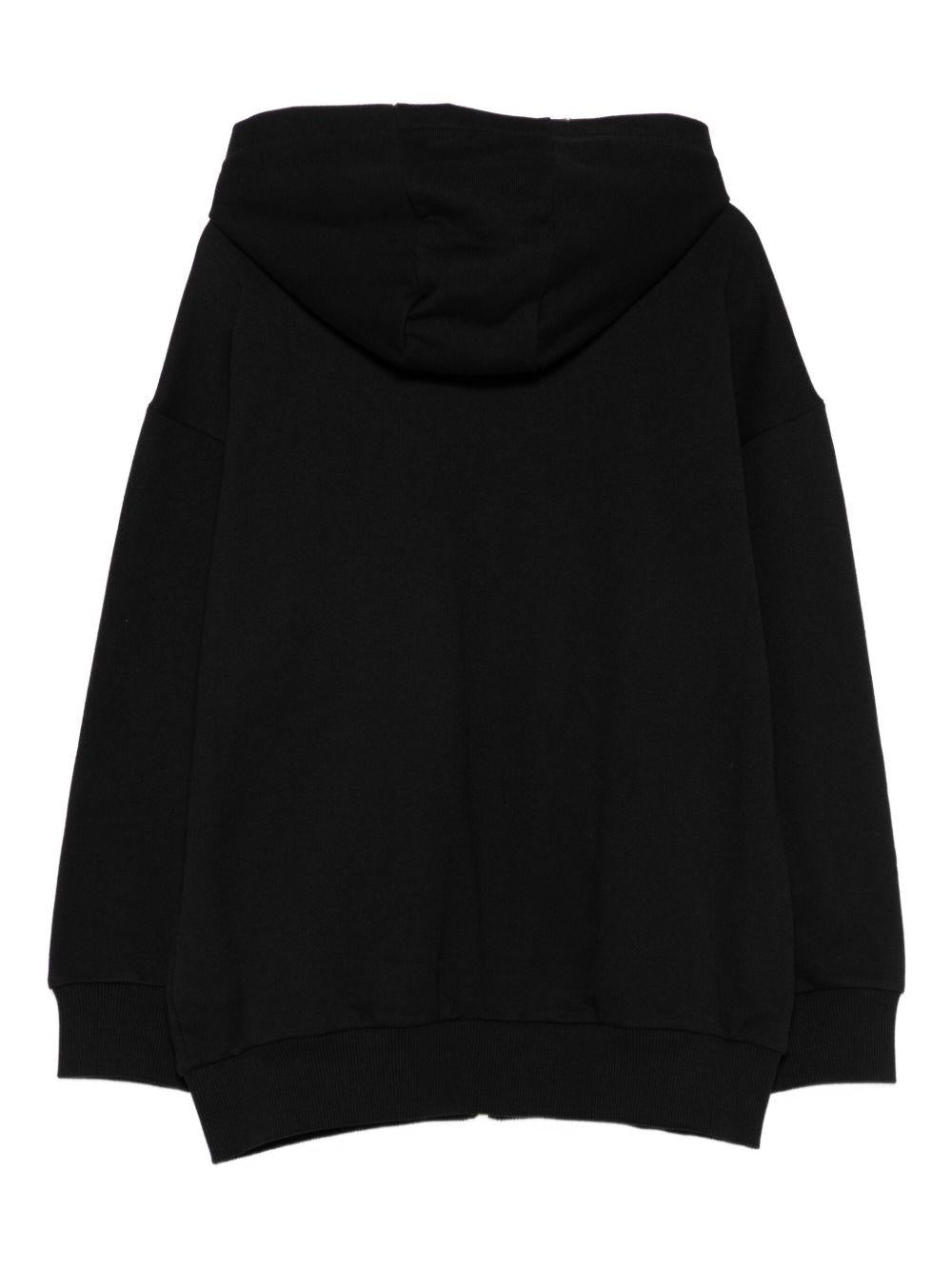 BALMAIN Felpa in cotone con cappuccio e logo 