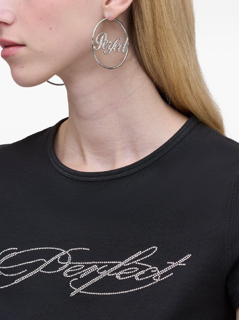 MARC JACOBS Orecchini a cerchio argentati con strass 