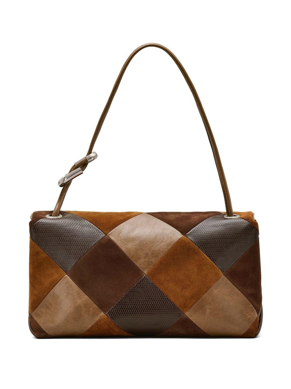 MARC JACOBS Borsa patchwork 'The Large Dual Bag' in pelle marrone 
