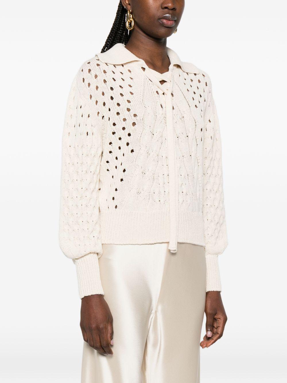 TWINSET Maglia in crochet avorio 