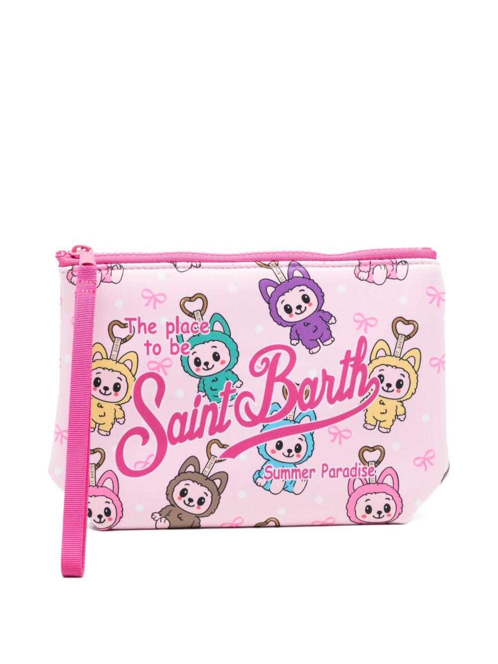 MC2 SAINT BARTH Pochette con stampa grafica a cartoon rosa 