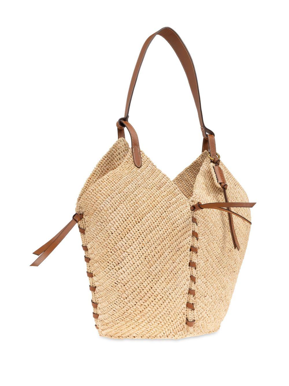 ISABEL MARANT Borsa a spalla in rafia e pelle 