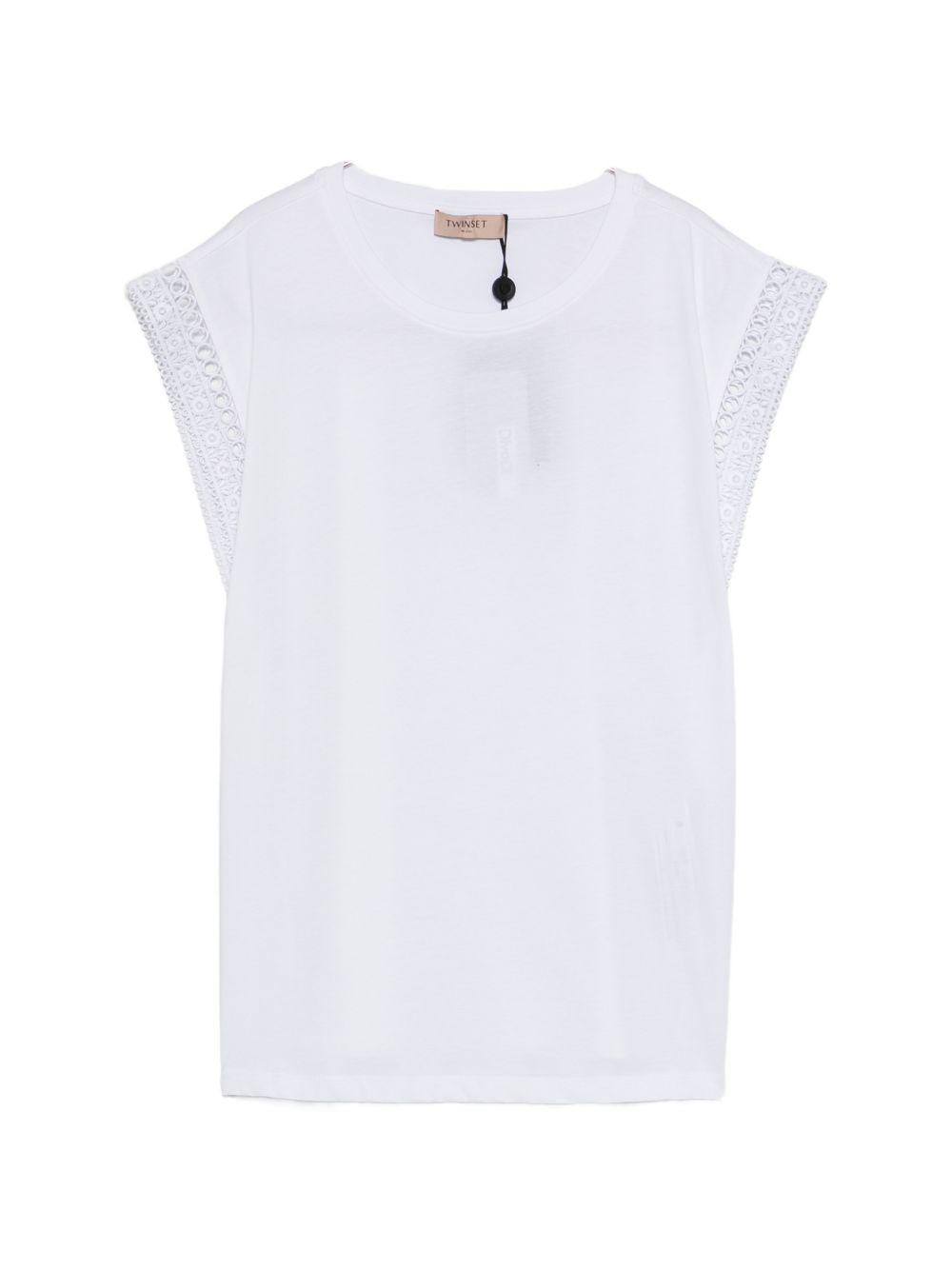 TWINSET T-shirt bianca a maniche corte 