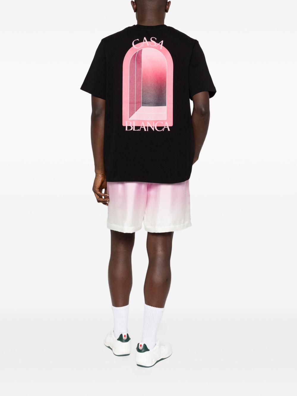 CASABLANCA T-shirt con stampa grafica in cotone nero 