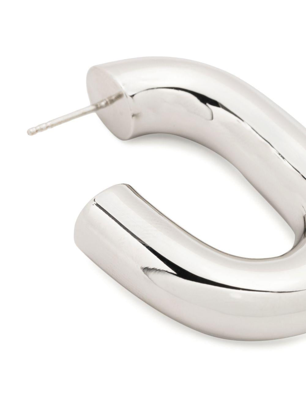 RABANNE Coppia di orecchini argento con logo 