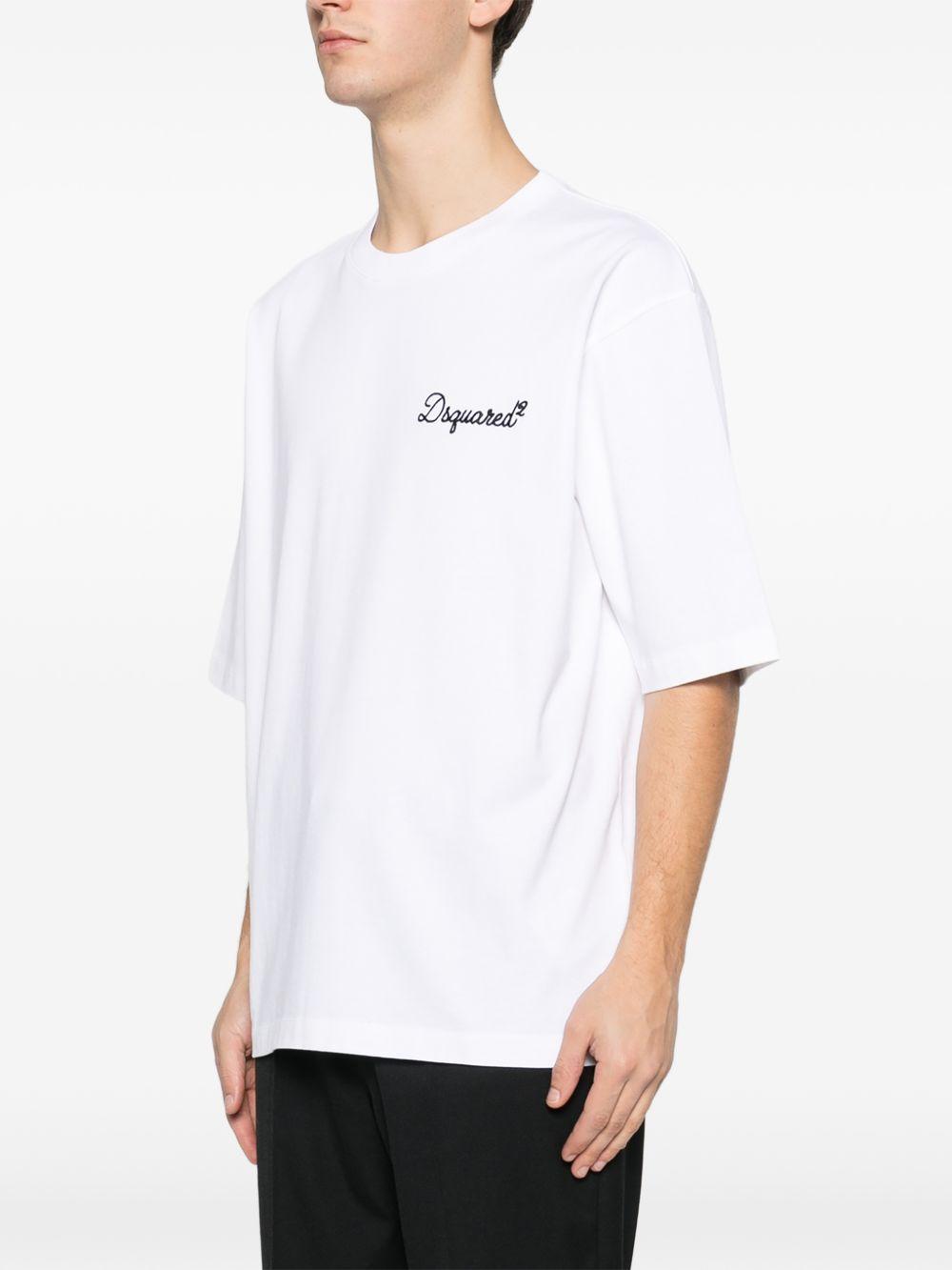 DSQUARED2 T-shirt in cotone bianco con logo 