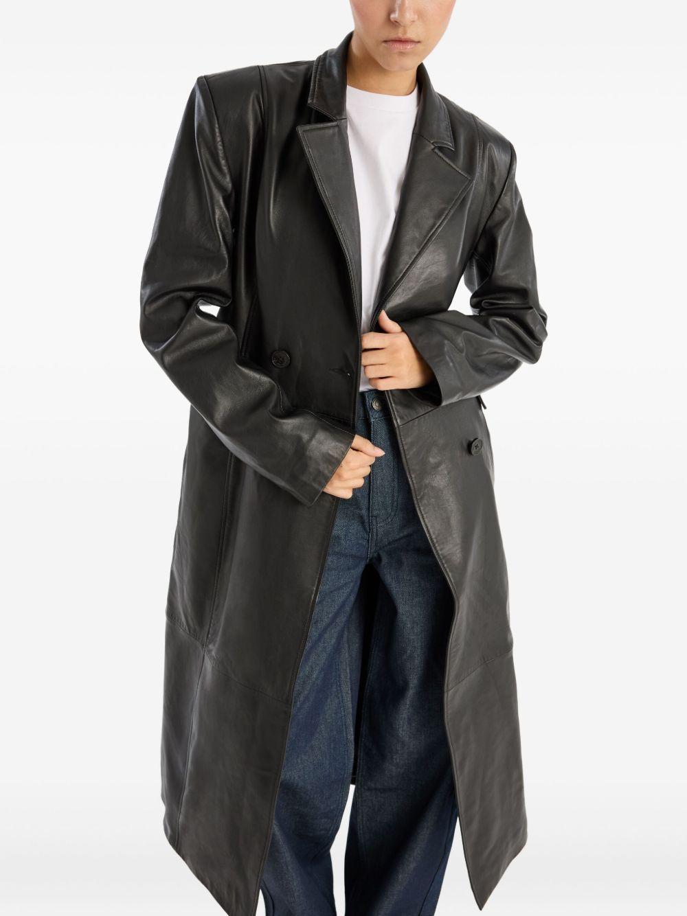 ROTATE Trench in pelle di agnello nera 