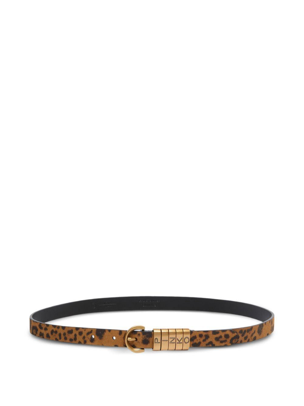 PINKO Cintura Saddle Belt marrone e nera 
