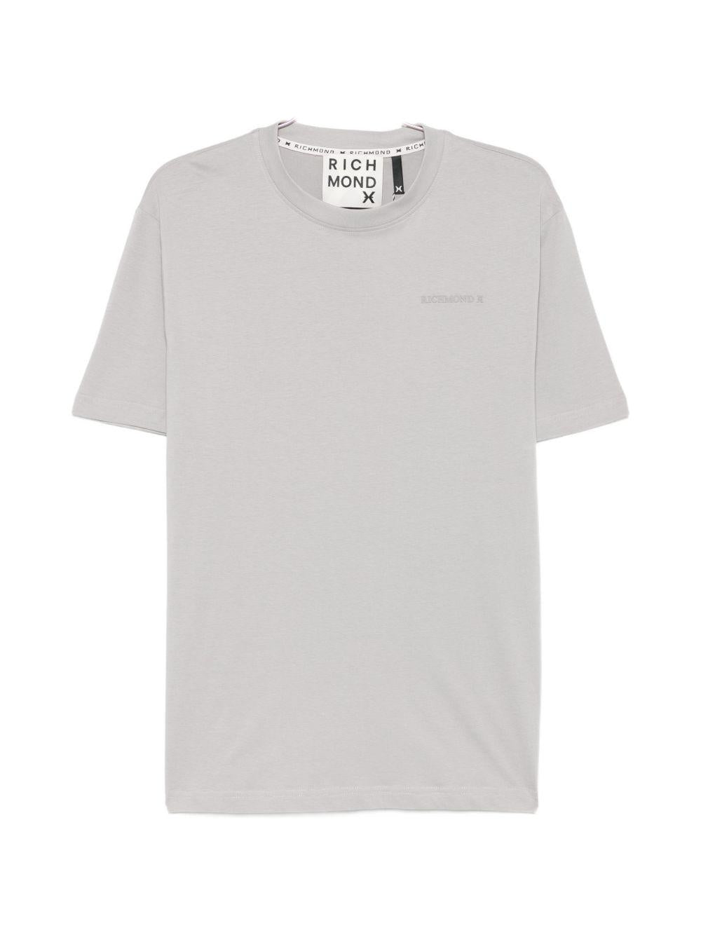 JOHN RICHMOND T-shirt in cotone grigia girocollo 