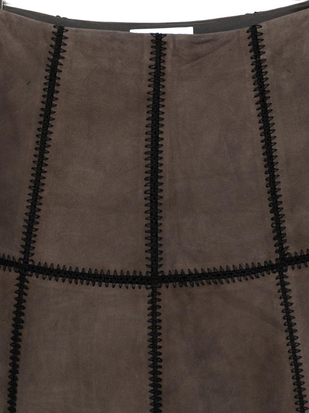 BLUGIRL Gonna midi in pelle scamosciata con inserti 