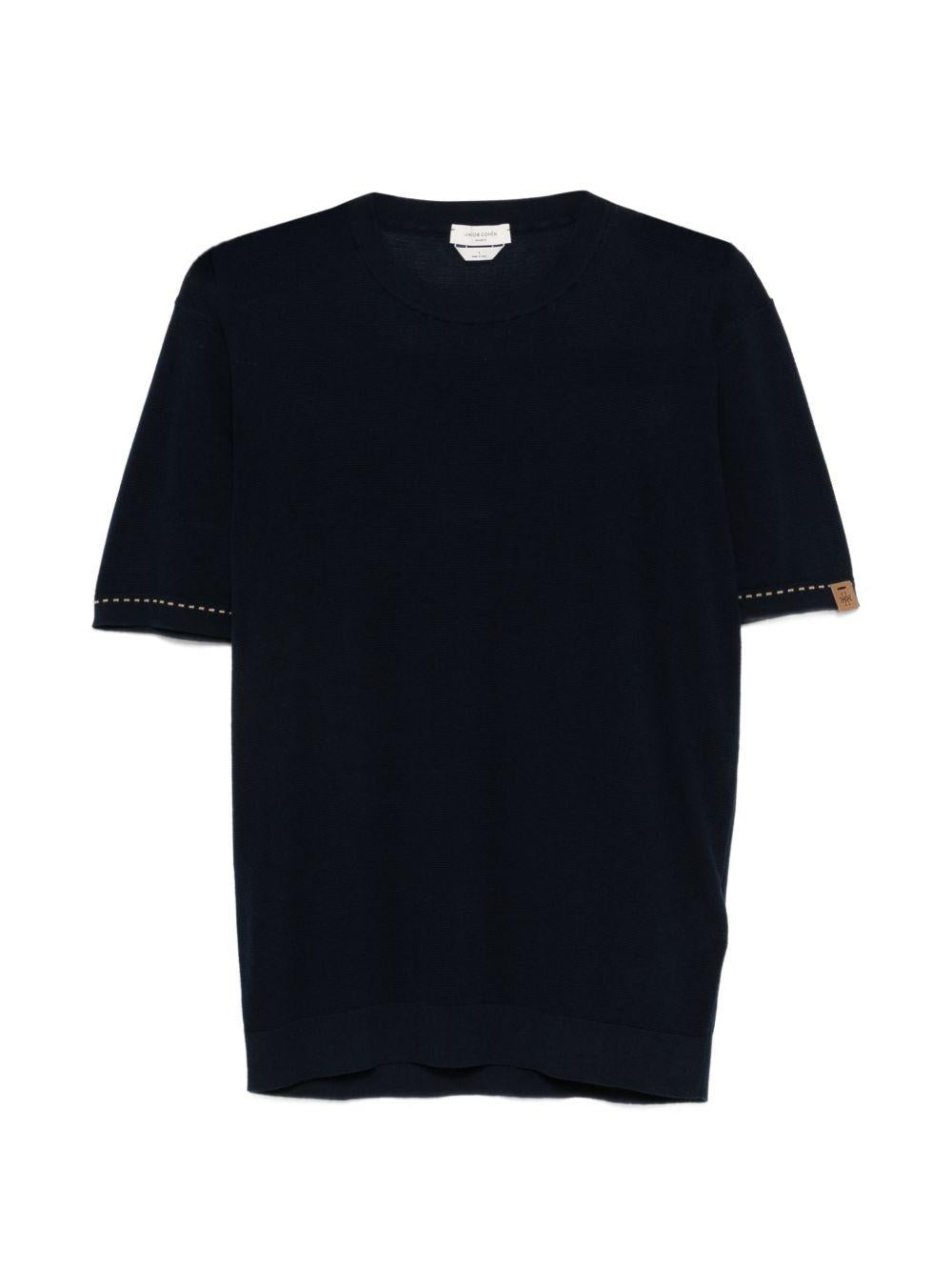 JACOB COHEN T-shirt blu navy con applicazione logo 