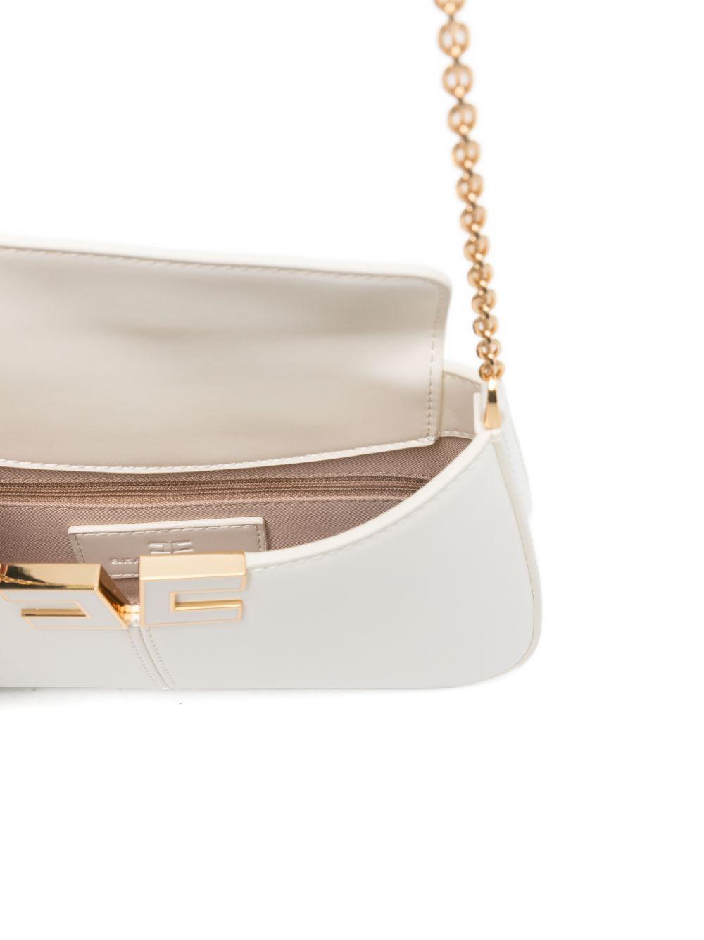 ELISABETTA FRANCHI Borsa a spalla bianca in pelle sintetica 