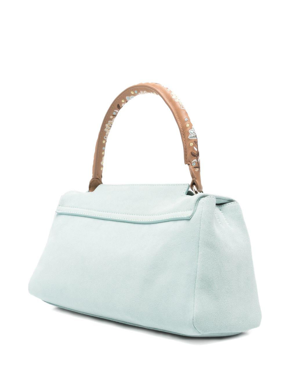 ORCIANI Borsa Sveva Longuette Peach Flower celeste 