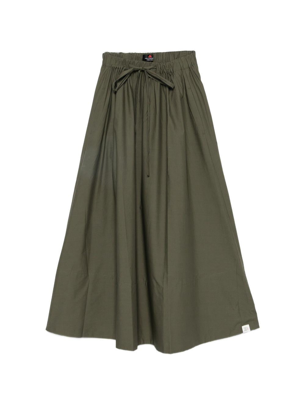 PEUTEREY Gonna midi Madeline in cotone verde scuro 