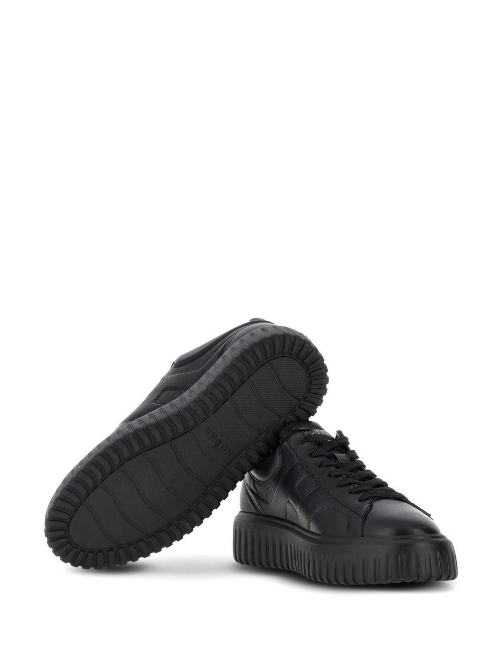 HOGAN Sneakers H-Stripes in pelle di montone nera 