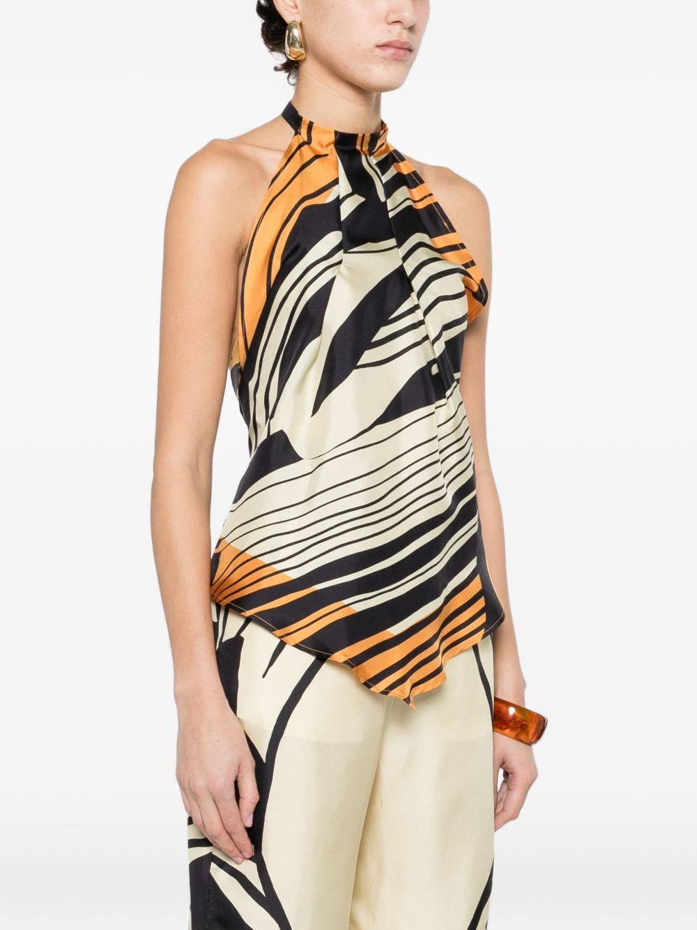RAQUEL DINIZ Top in seta con scollo halter 