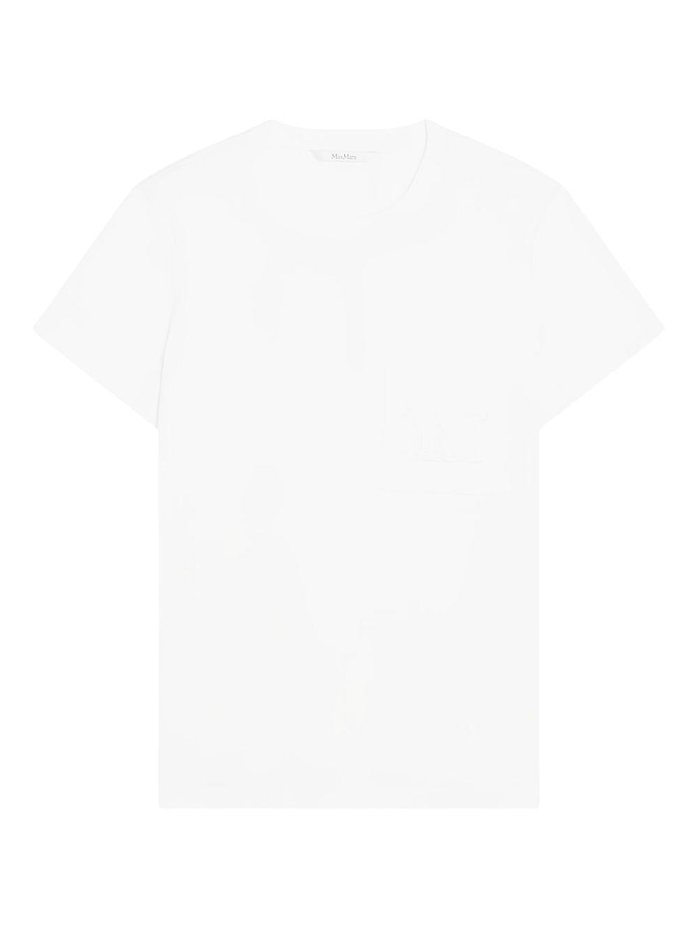 MAX MARA T-shirt bianca in puro cotone a maniche corte 