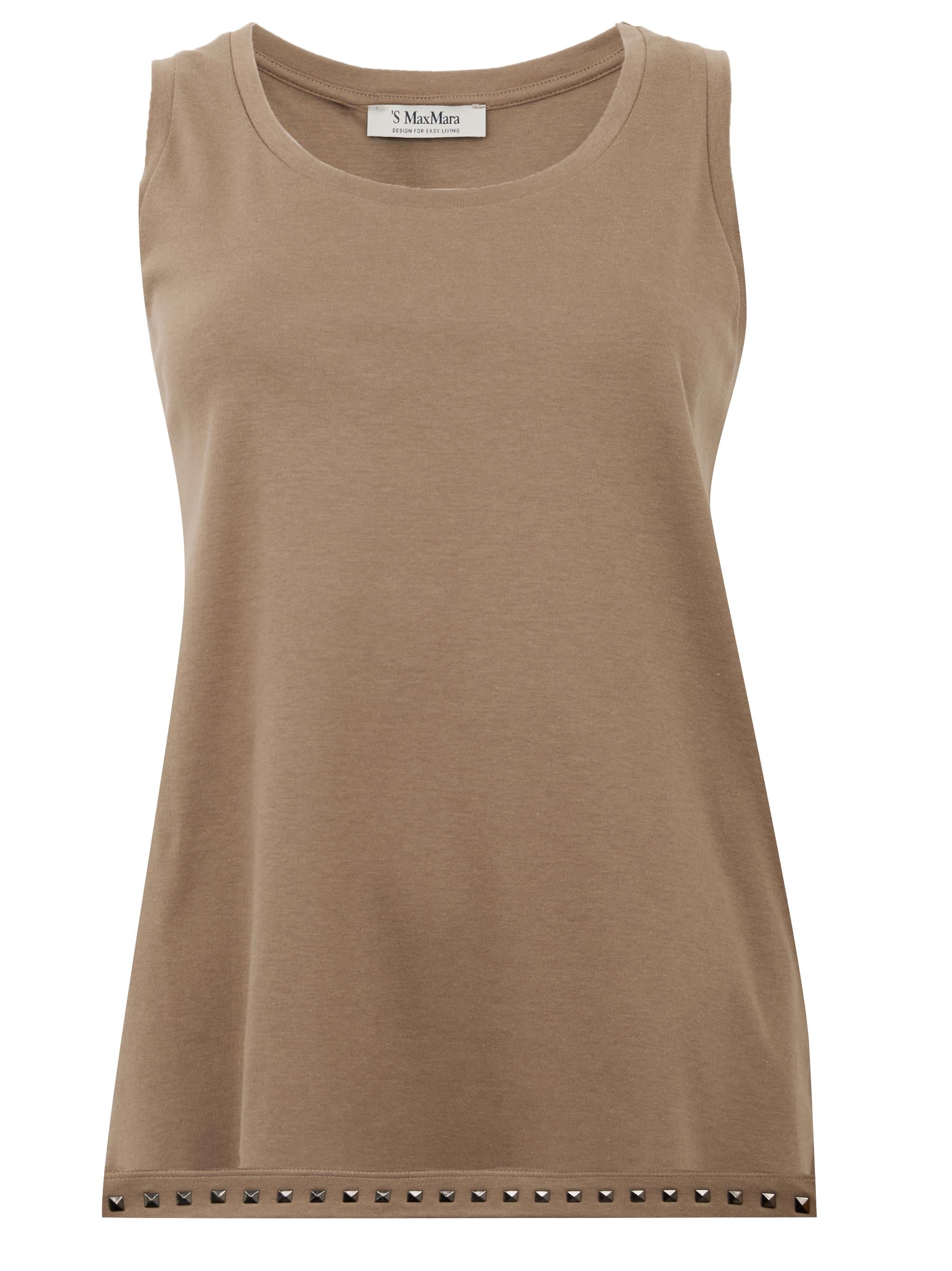 S MAX MARA Top Furetto con strass marrone 