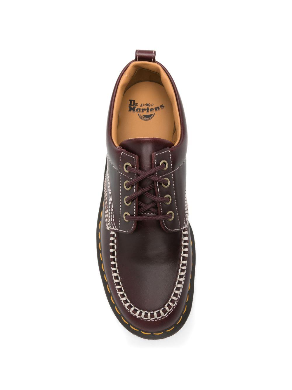 DR MARTENS Scarpe Lowell Moc in pelle bordò 