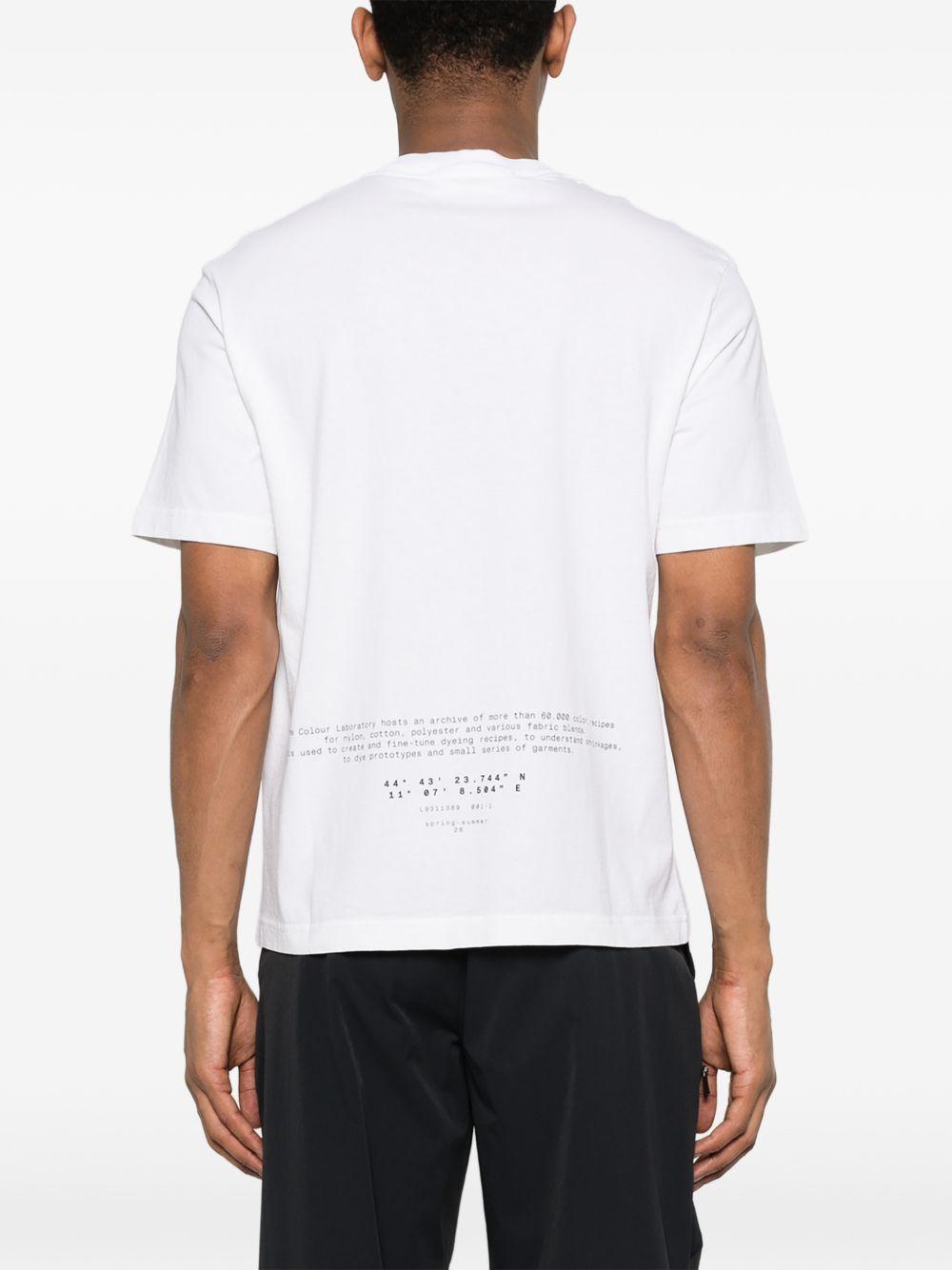STONE ISLAND T-shirt in cotone bianca con bussola nera 