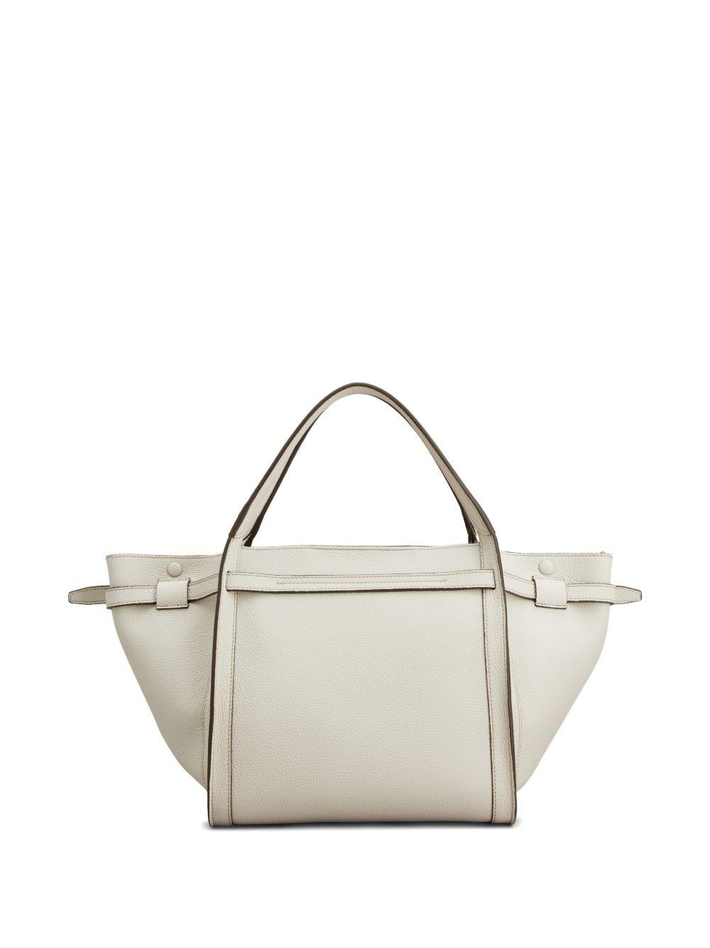 TODS Borsa shopping bianca con fibbia dorata 