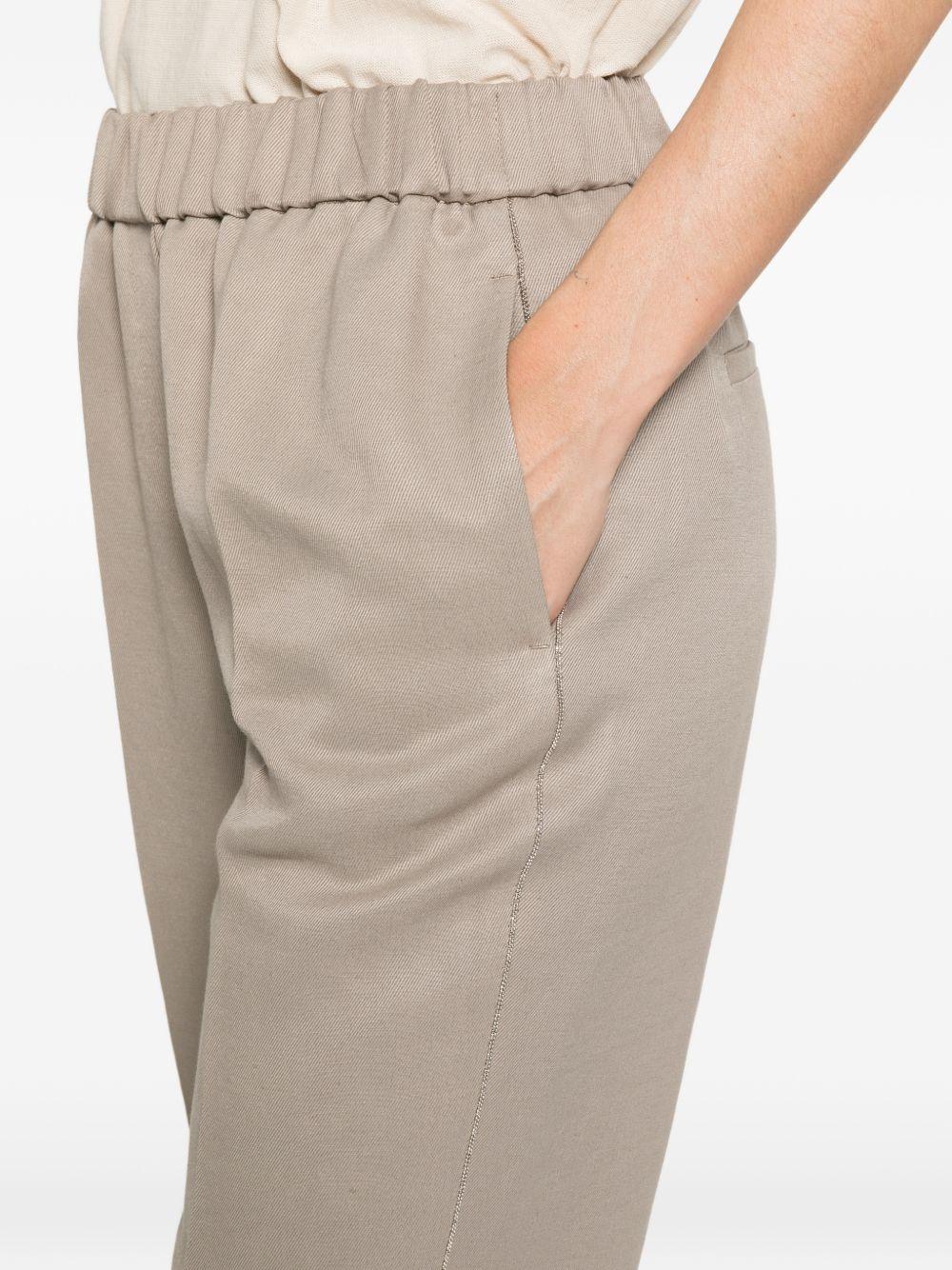 PESERICO Pantaloni marroni con elastico in vita 