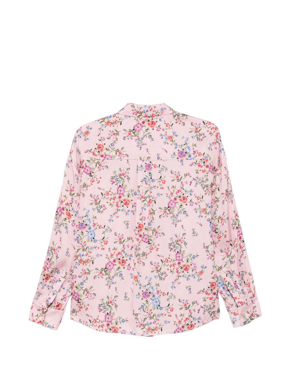 LIUJO Camicia rosa chiaro con stampa grafica floreale 