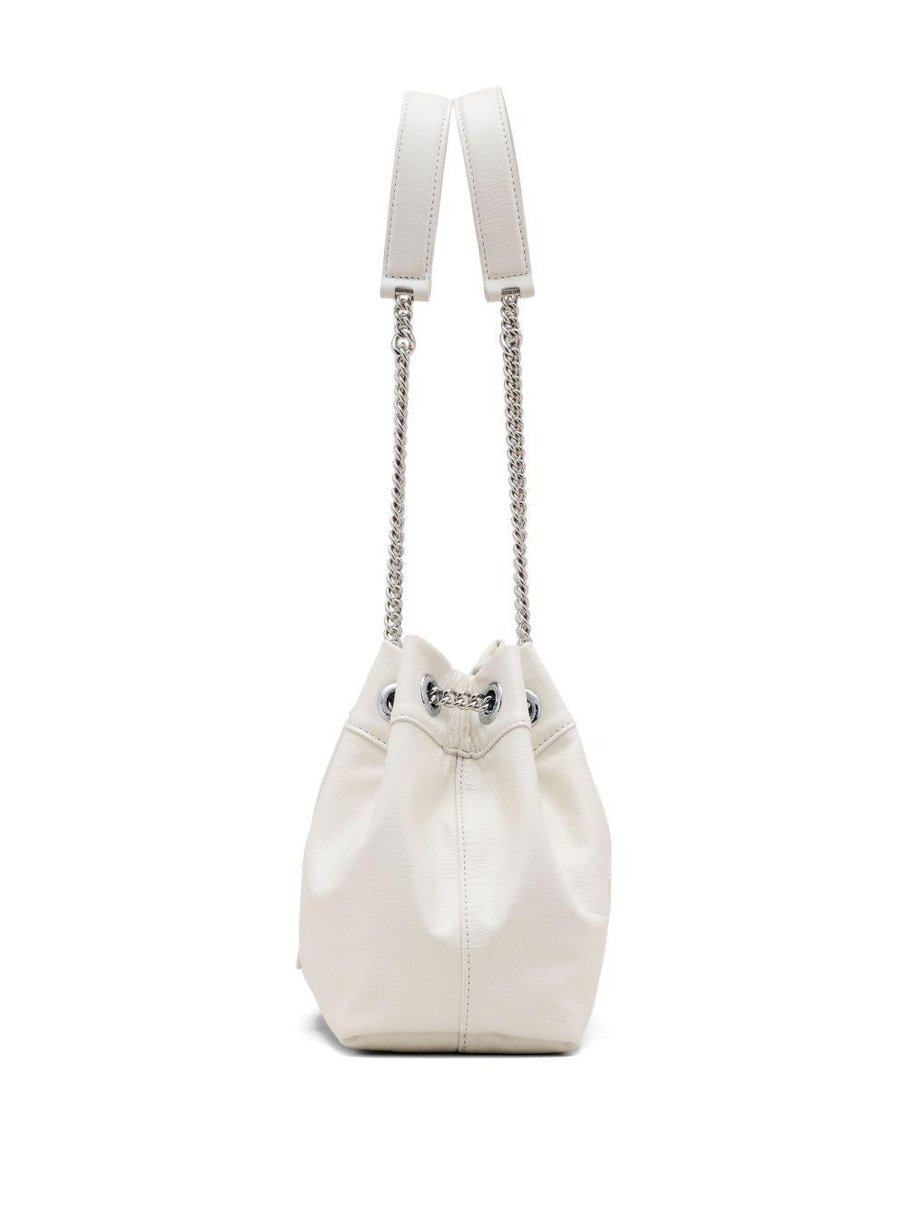 MARC JACOBS Borsa 'The Leather Chain Sack Bag' in pelle bianca 