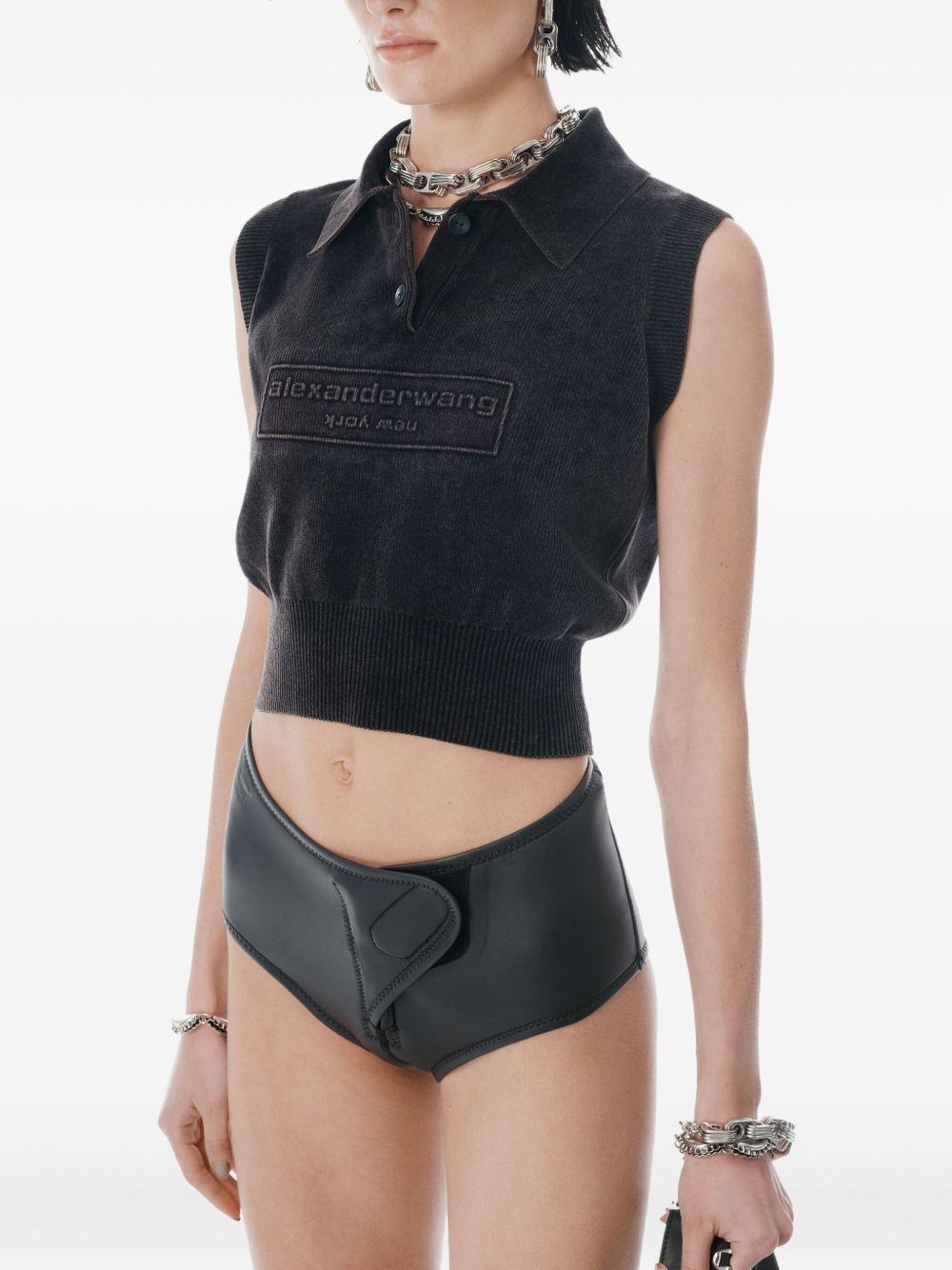 ALEXANDER WANG Top smanicato stile polo 