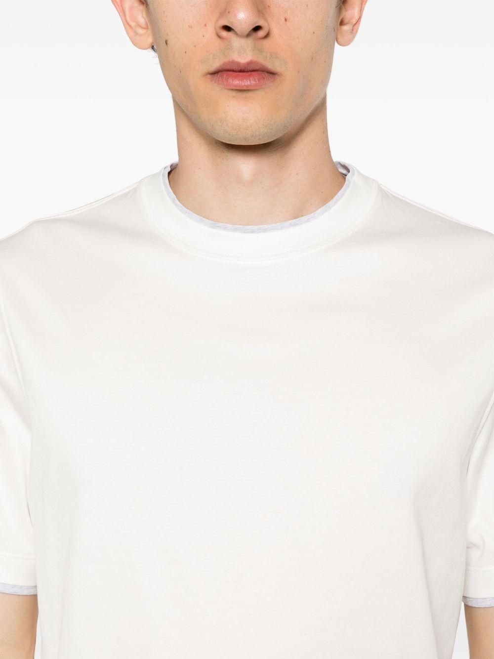 BRUNELLO CUCINELLI T-shirt girocollo in cotone bianco 