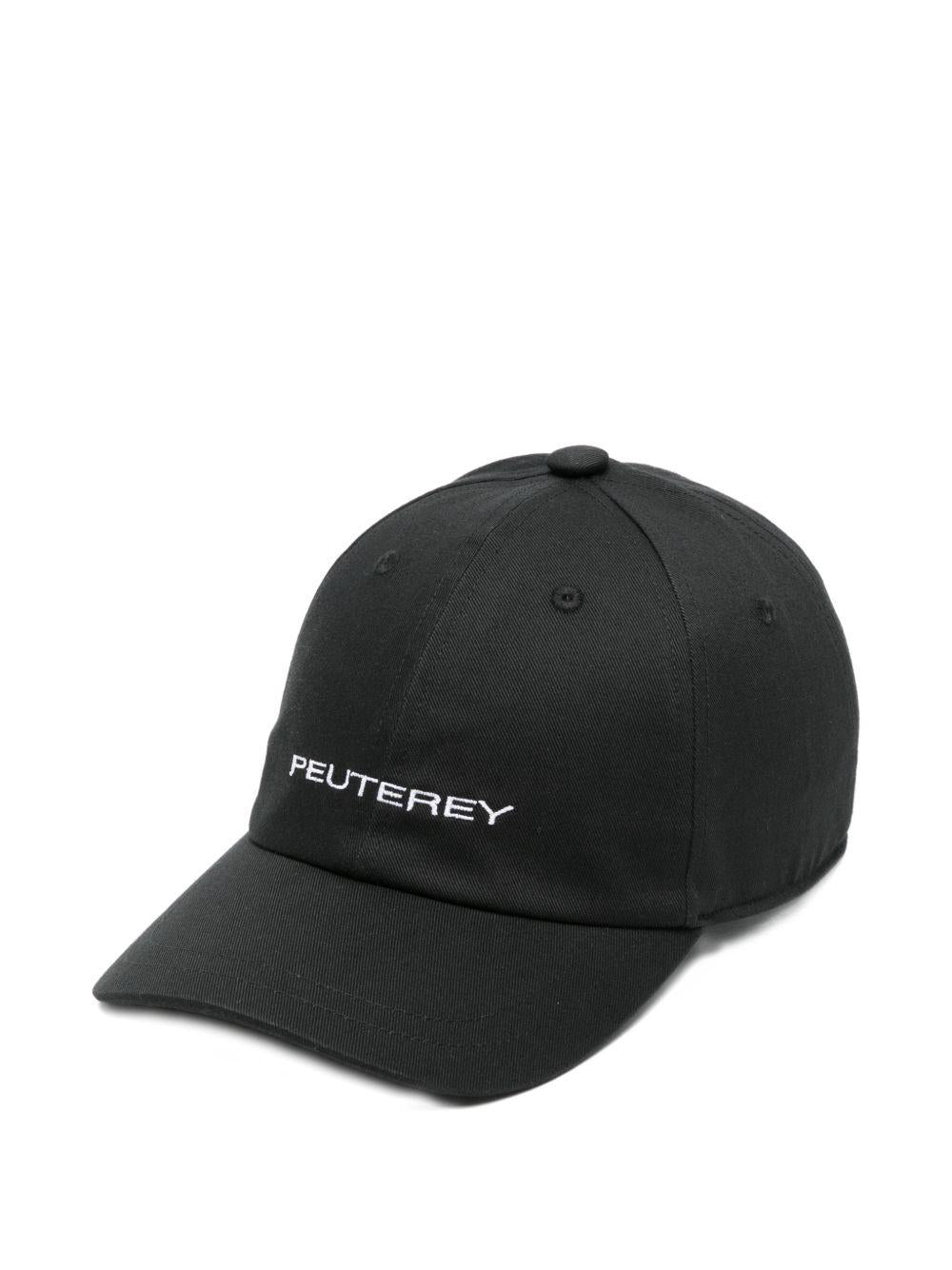PEUTEREY Cappello baseball Debby in cotone nero con logo 