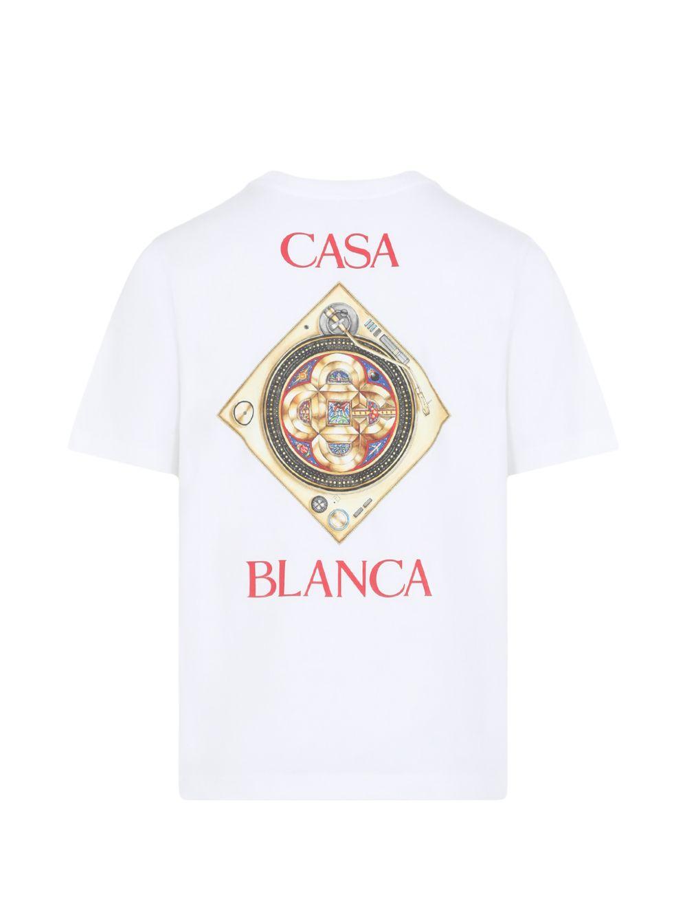 CASABLANCA T-shirt bianca con stampa grafica 