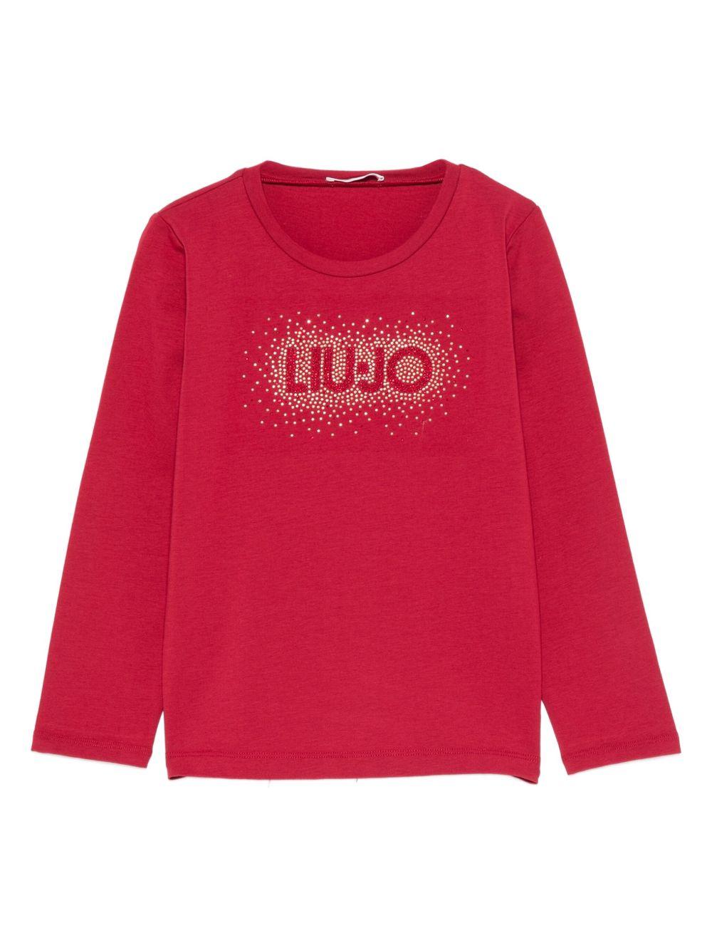 LIUJO Maglione rosso con dettaglio logo sul petto 