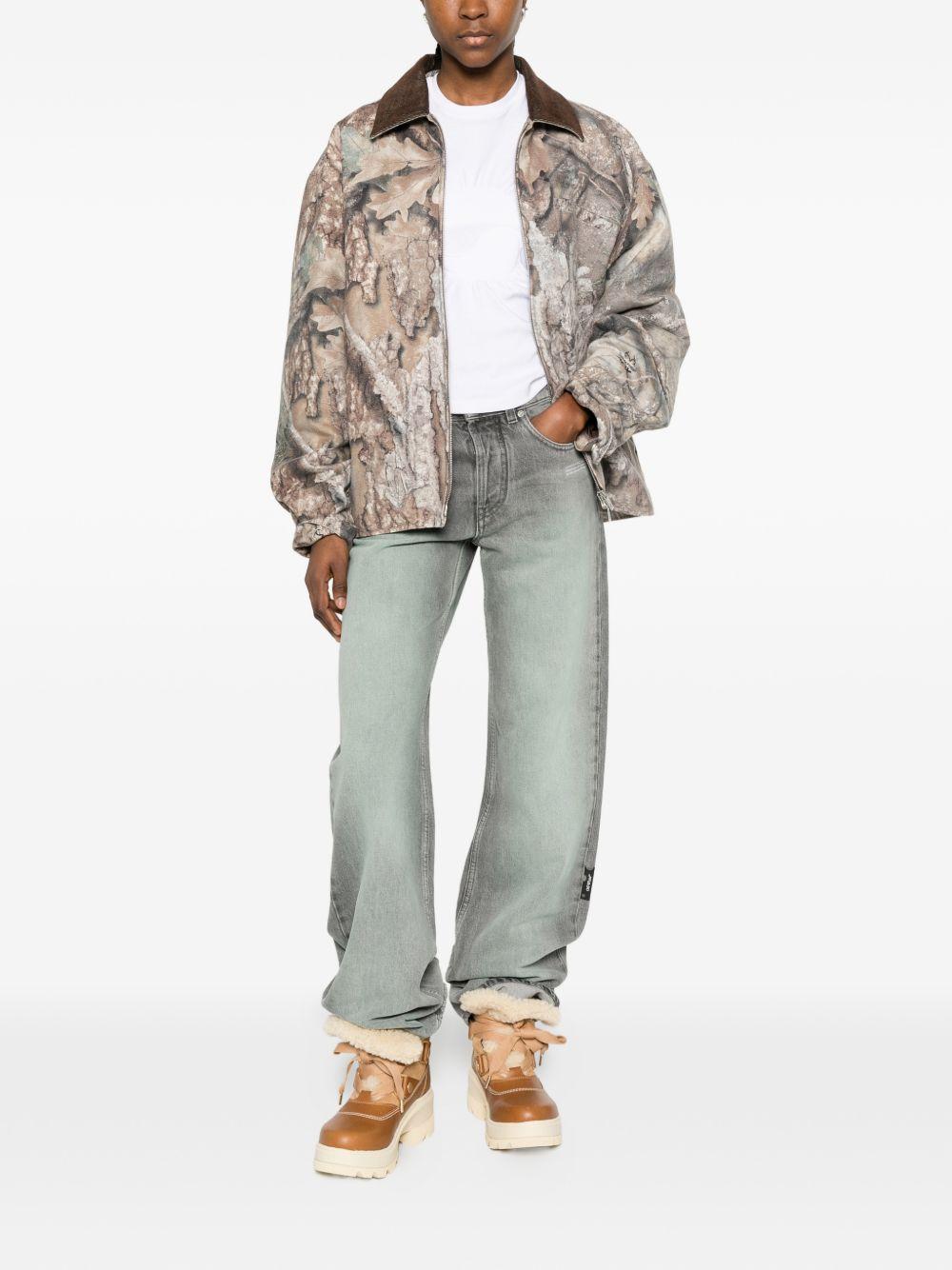 OFF WHITE Jeans in cotone grigio con effetto slavato 