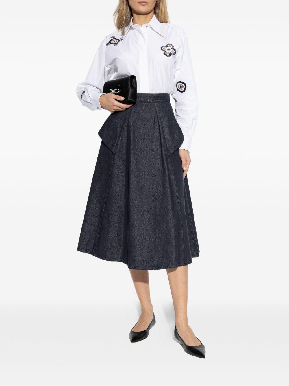 MAX MARA Camicia Shock in cotone bianco con disegni 