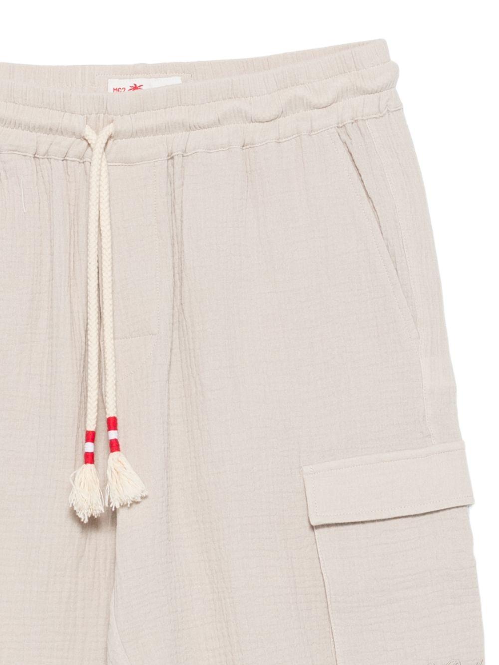 MC2 SAINT BARTH Bermuda Marseille in lino beige morbidi con coulisse 