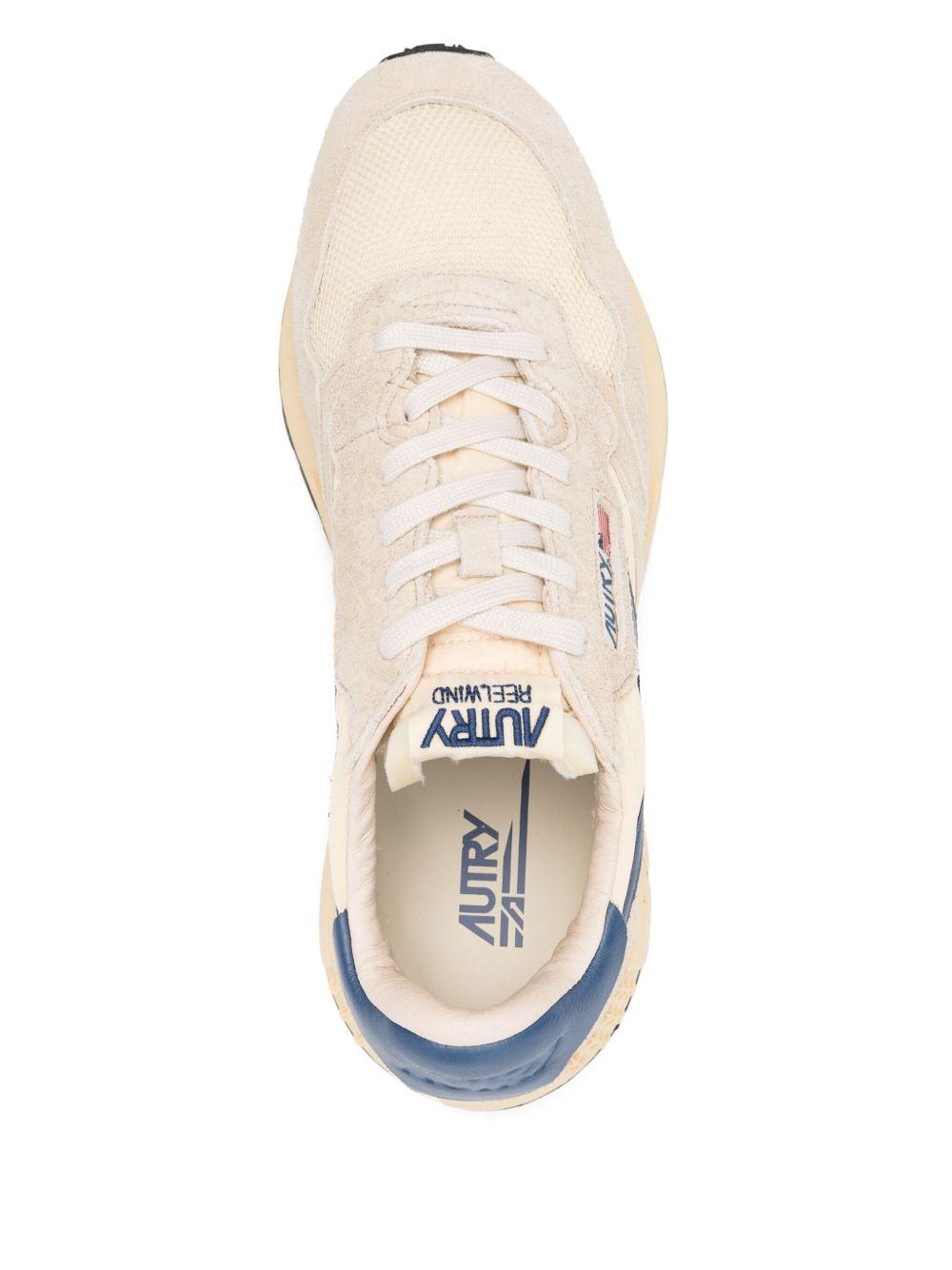 AUTRY Sneakers Reelwind beige e dettagli in blu 