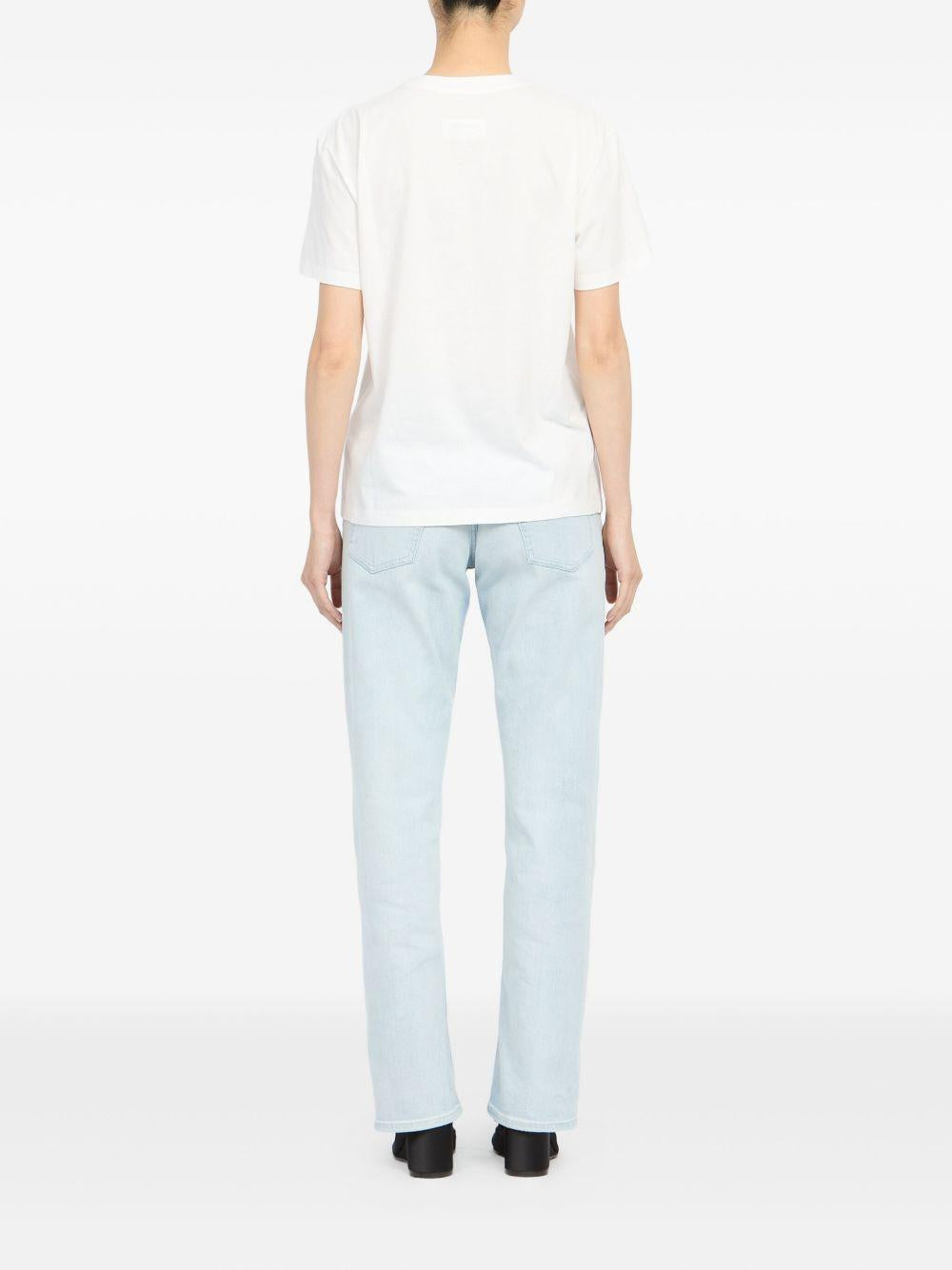 MM6 MAISON MARGIELA T-shirt bianca con grafica sul petto 