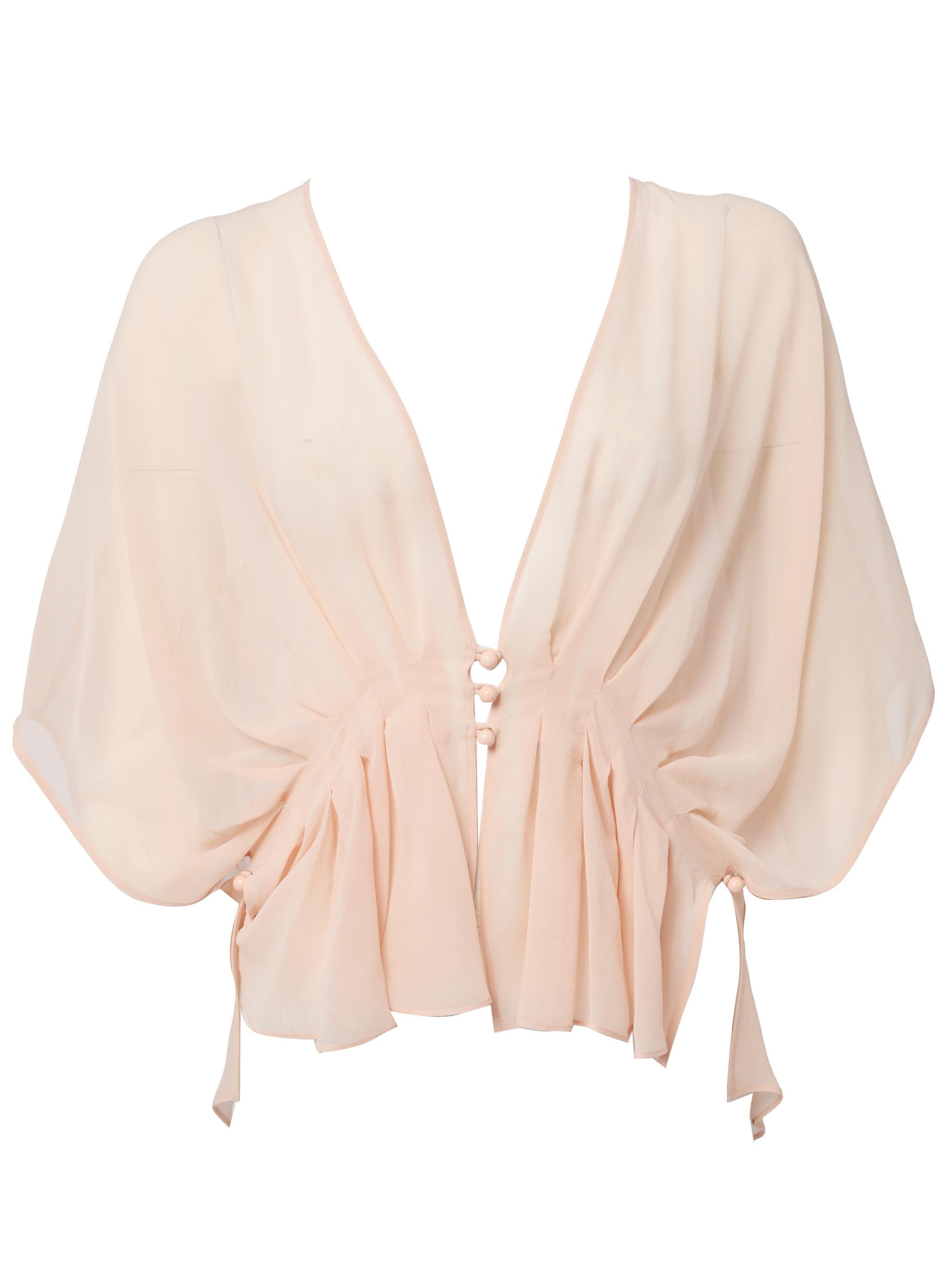 MAX MARA Top in seta morbido rosa con scollo a V 