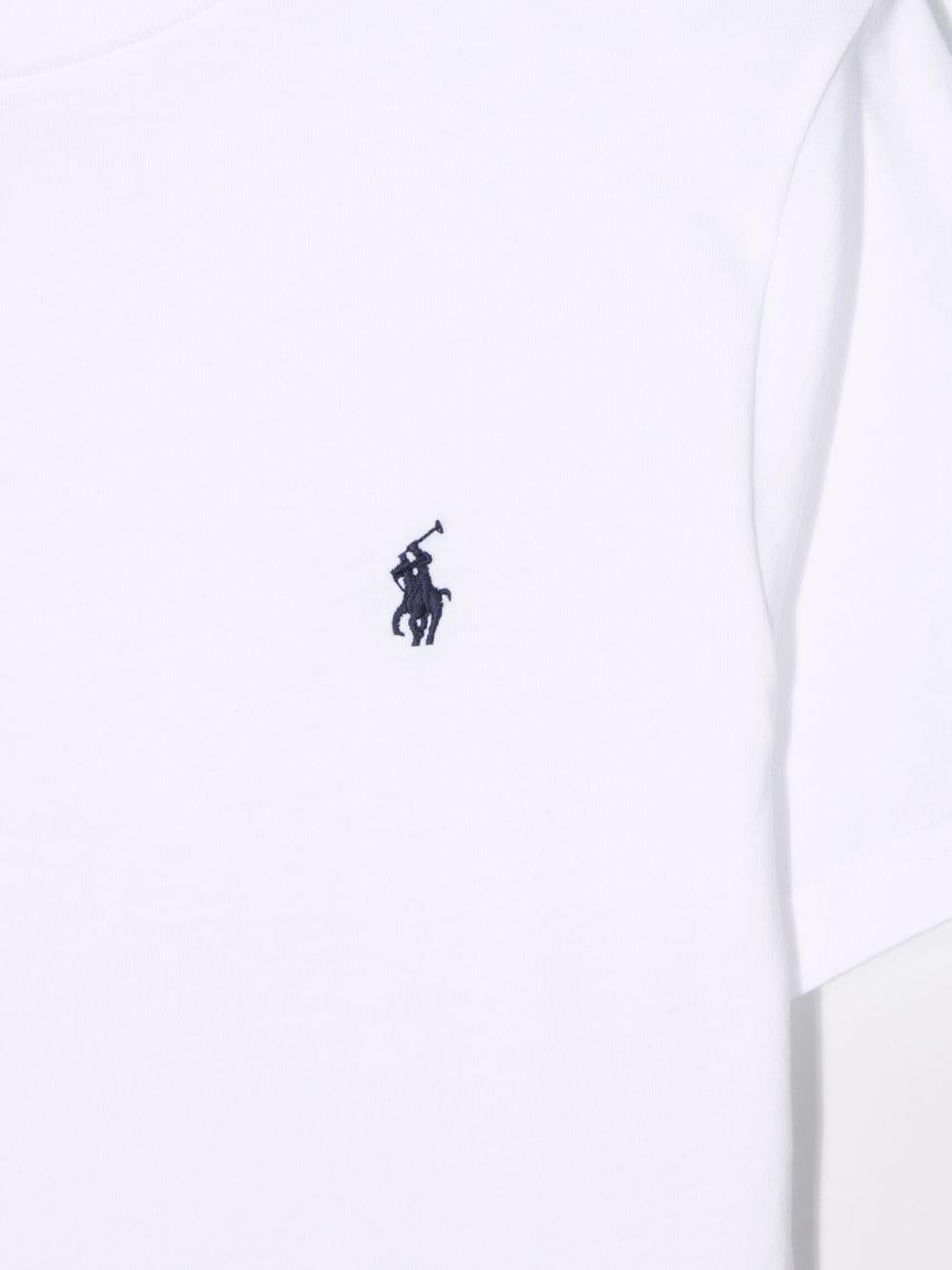 POLO RALPH LAUREN T-shirt in cotone bianco con logo ricamato 
