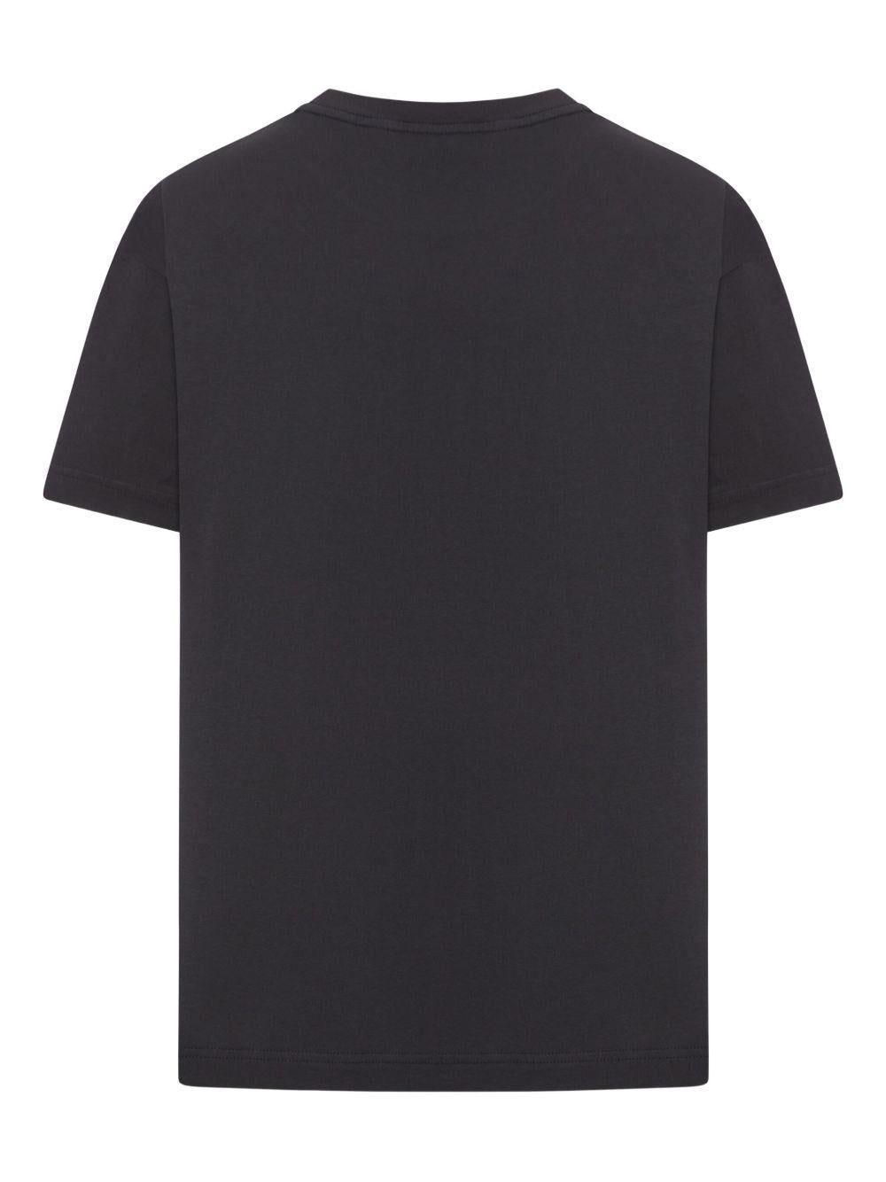 PALM ANGELS T-shirt in cotone nero con logo bianco 