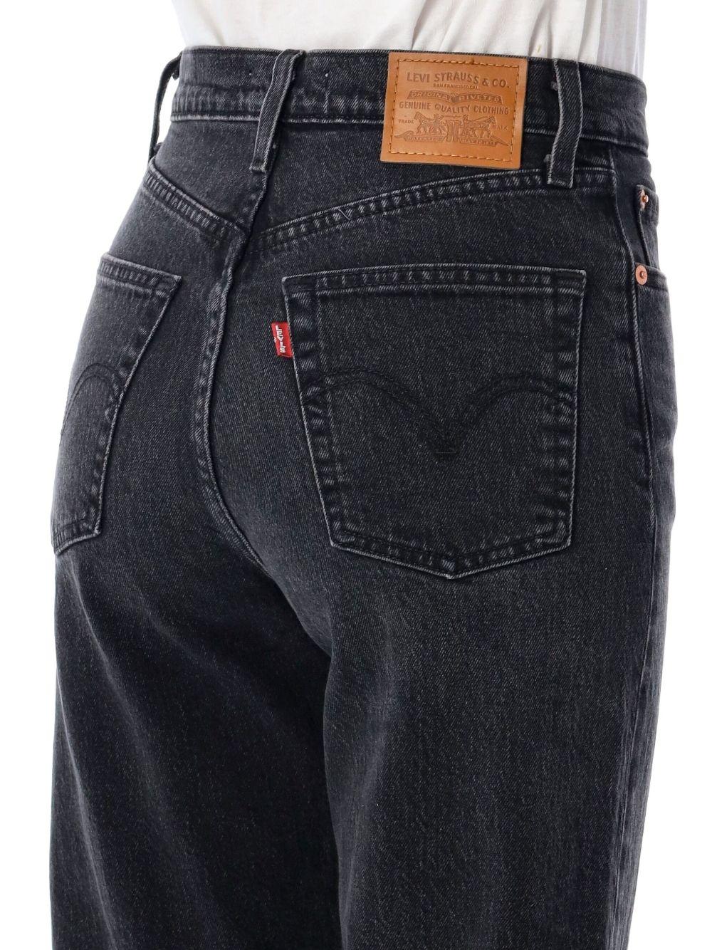 LEVIS Jeans Ribcage Straight in denim grigio antracite 
